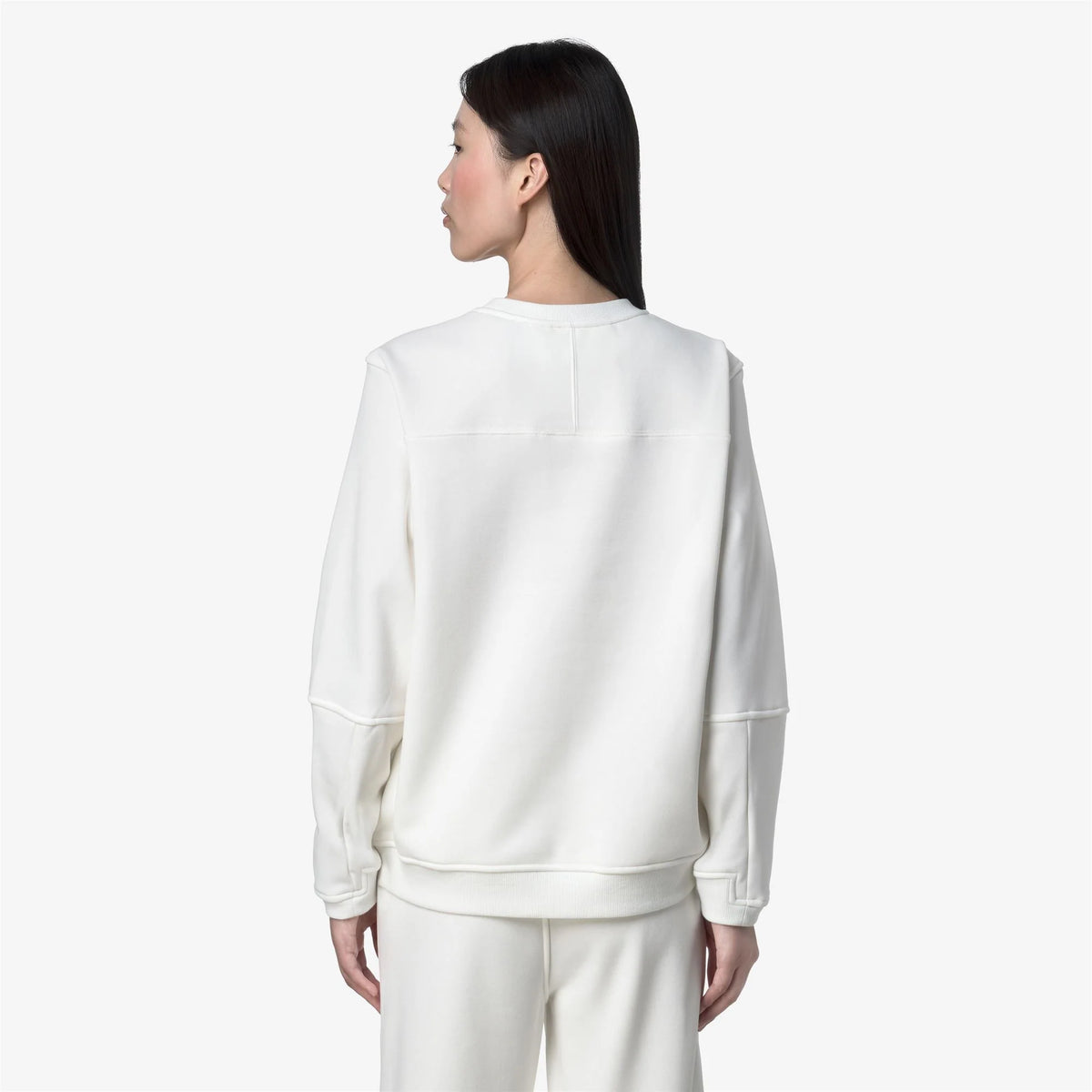 K-Way Felpa in Misto Cotone Nael Unisex Bianco
