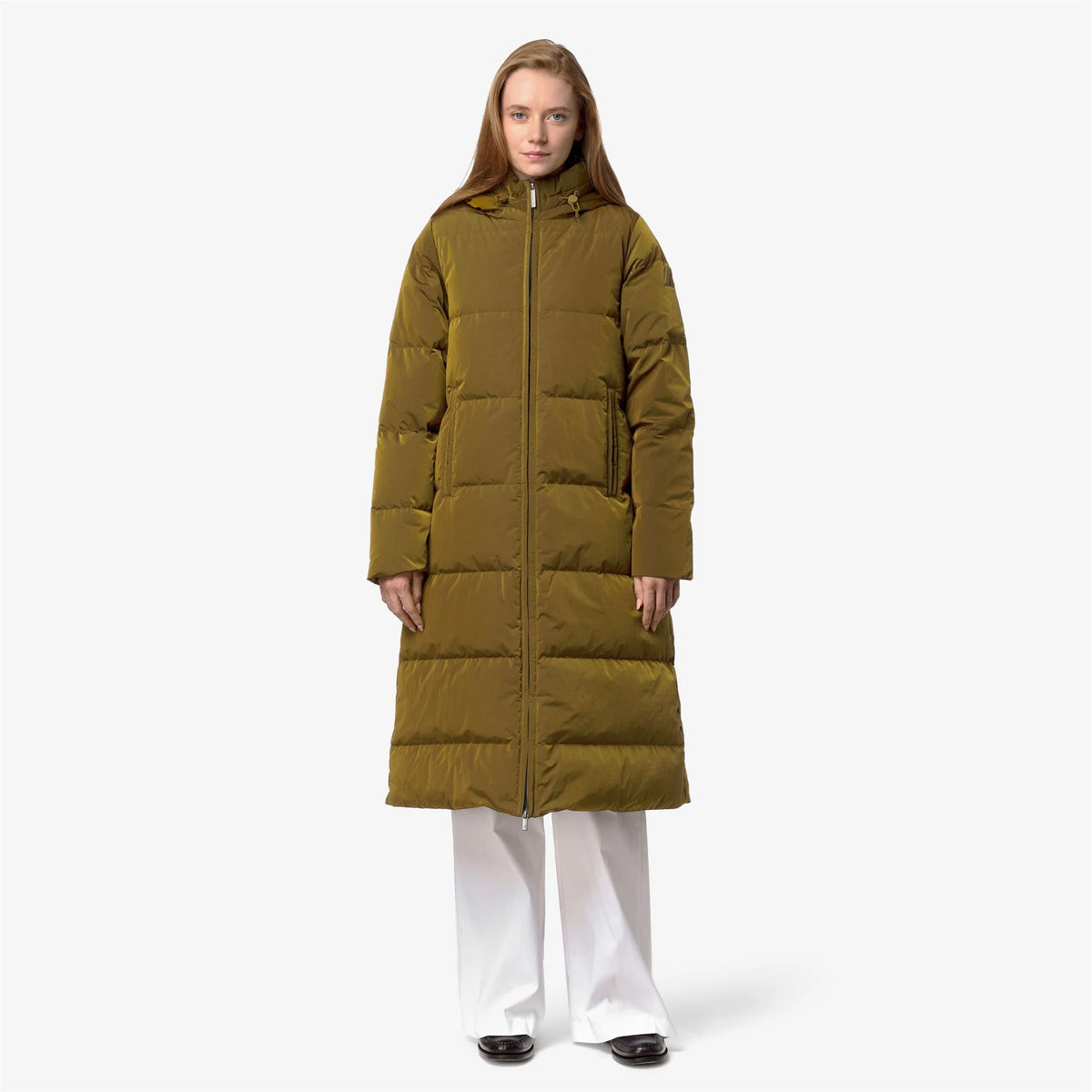 K-Way Giacca in Pelliccia Sintetica di Nylon Lucido Dina Donna Marrone