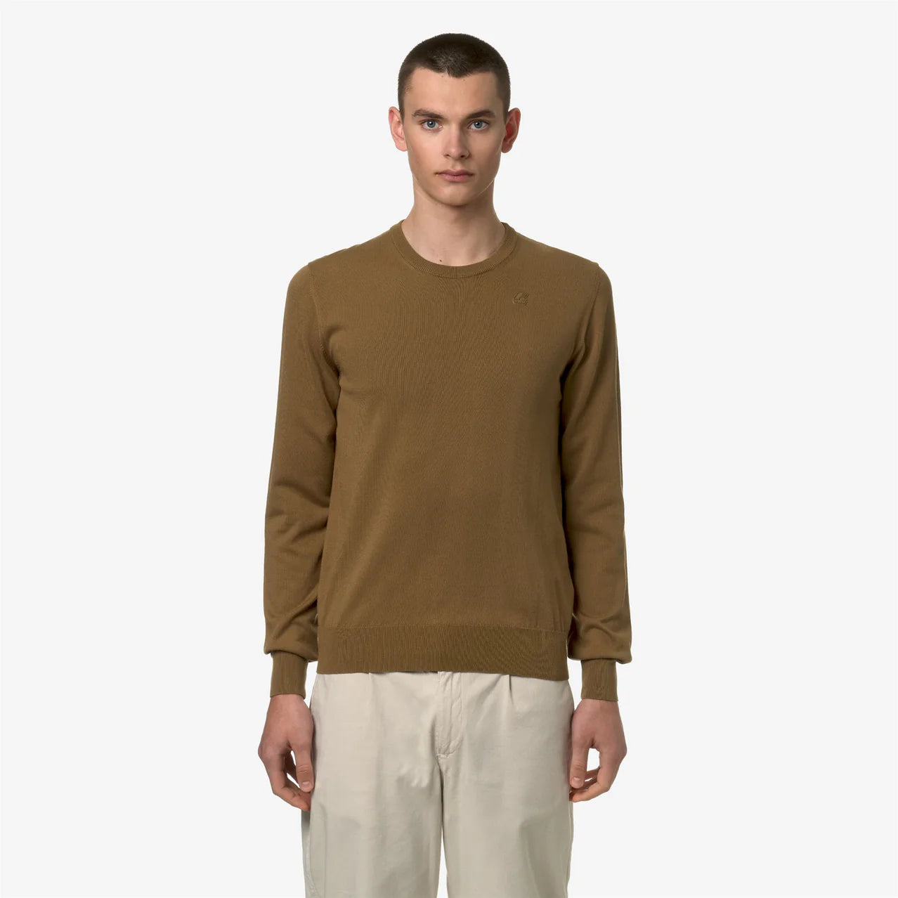 K-Way Maglia in Cotone Sebastien Uomo Marrone Corda