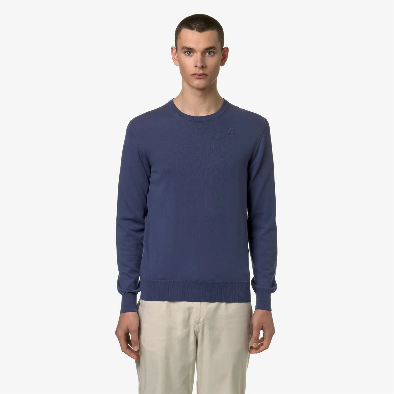 K-Way Maglia in Cotone Sebastien Uomo Blue Indigo