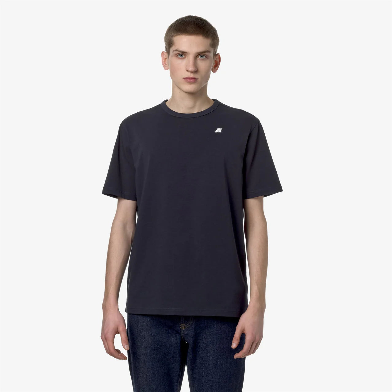 K-Way T-Shirt in Cotone Uomo Adame Light Stretch Jersey Blue Depth