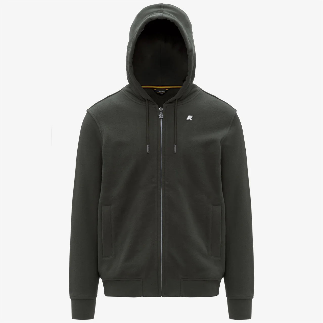 K-Way Felpa in Cotone Uomo Anthony Heavy Fleece Green Blackish