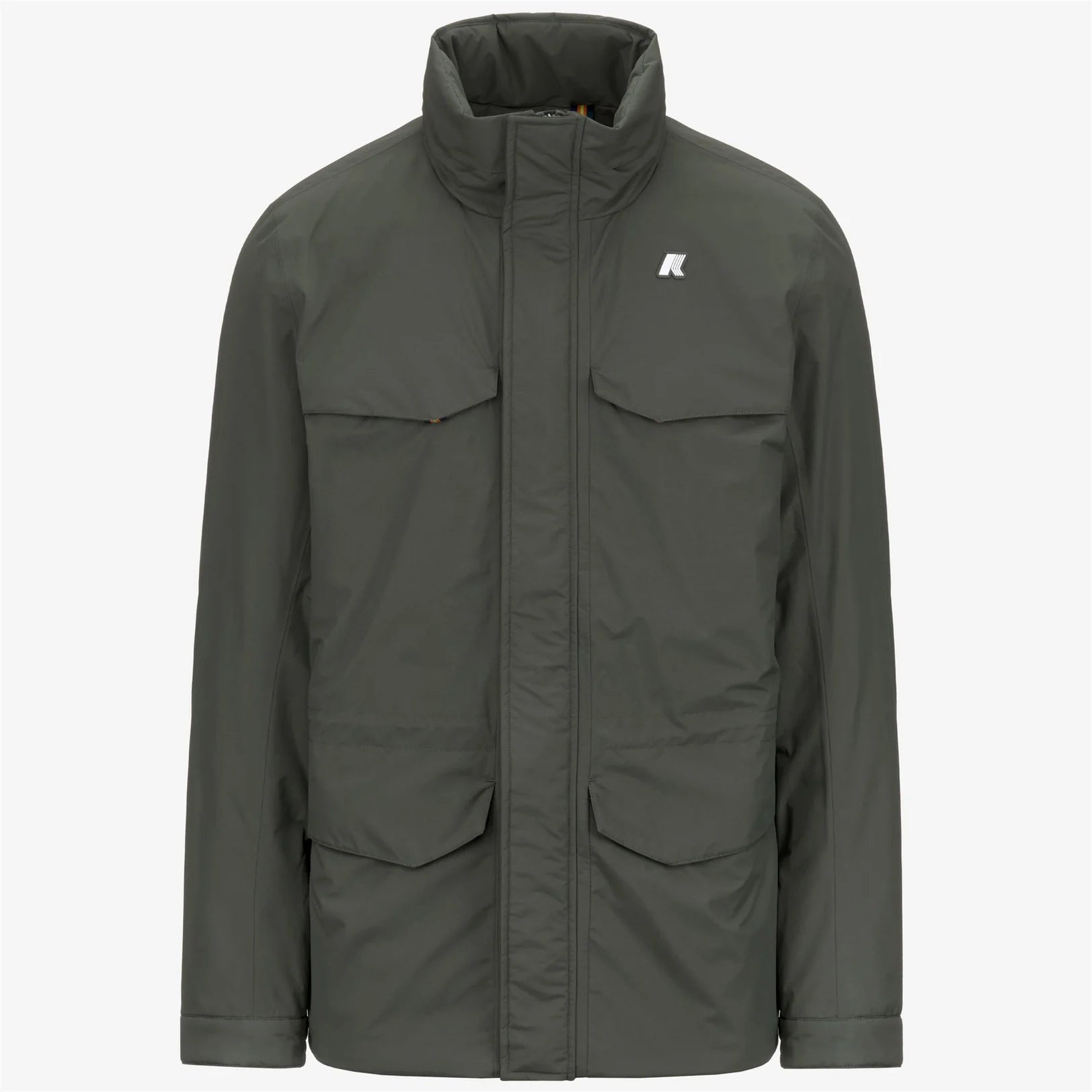 K-Way Giacca Impermeabile con Cappuccio Manuel Warm Ottoman Uomo Green Blackish