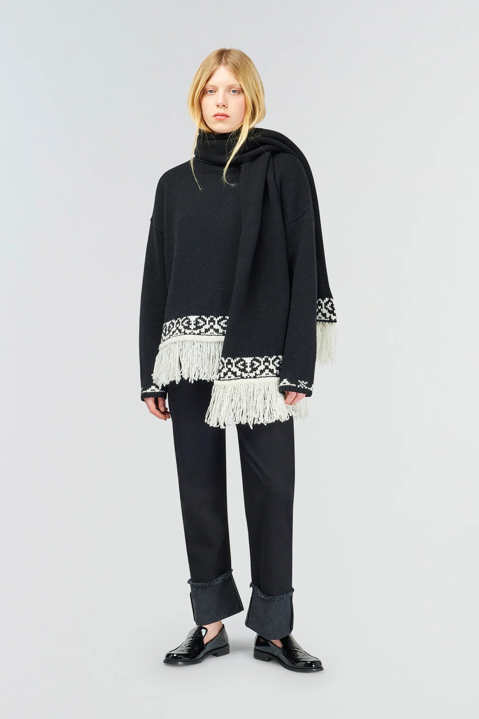 Semicouture Dolcevita in Misto Lana Donna Karine Nero