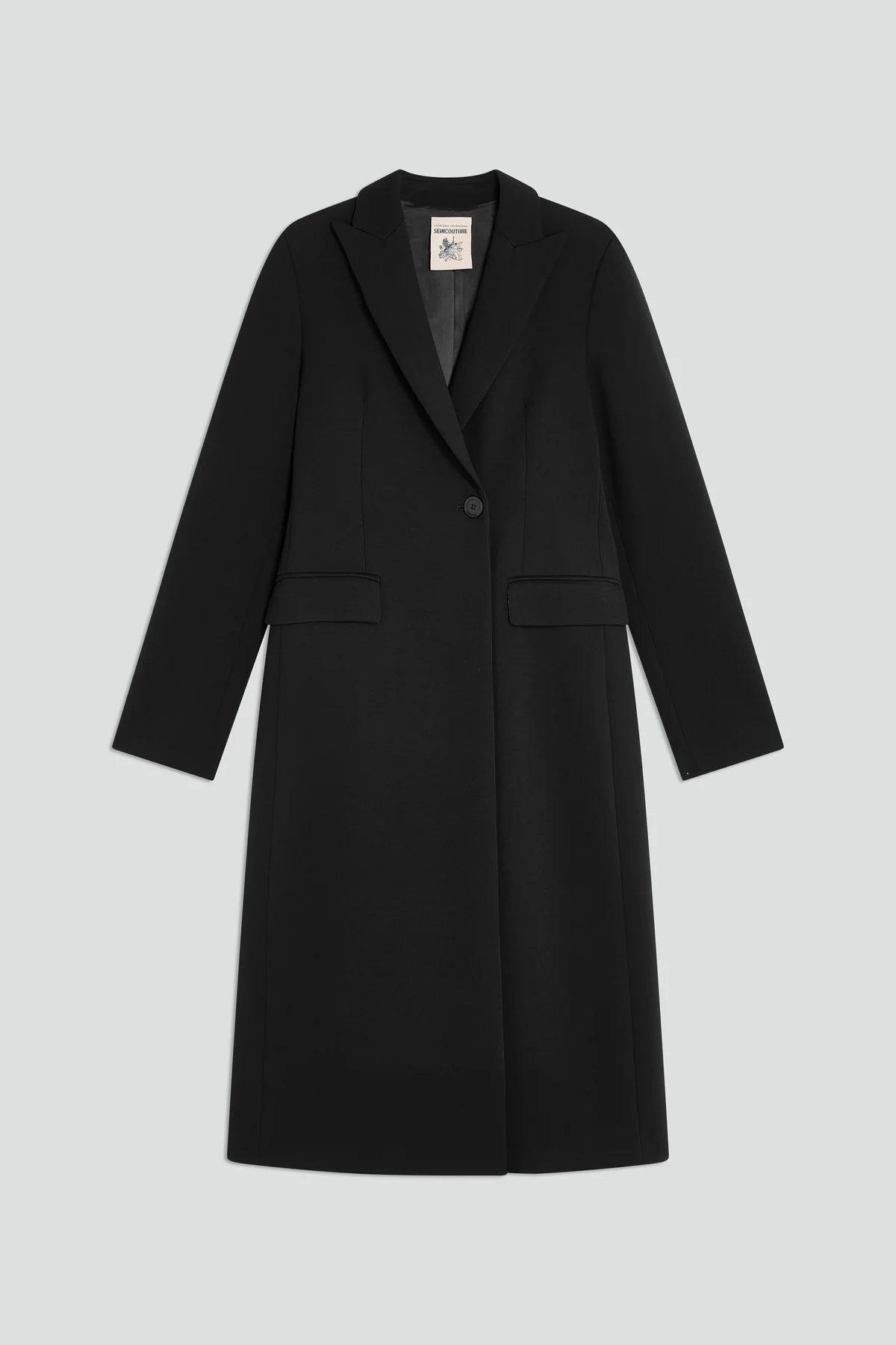 Semicouture Cappotto in Punto Milano Donna Marinella Nero