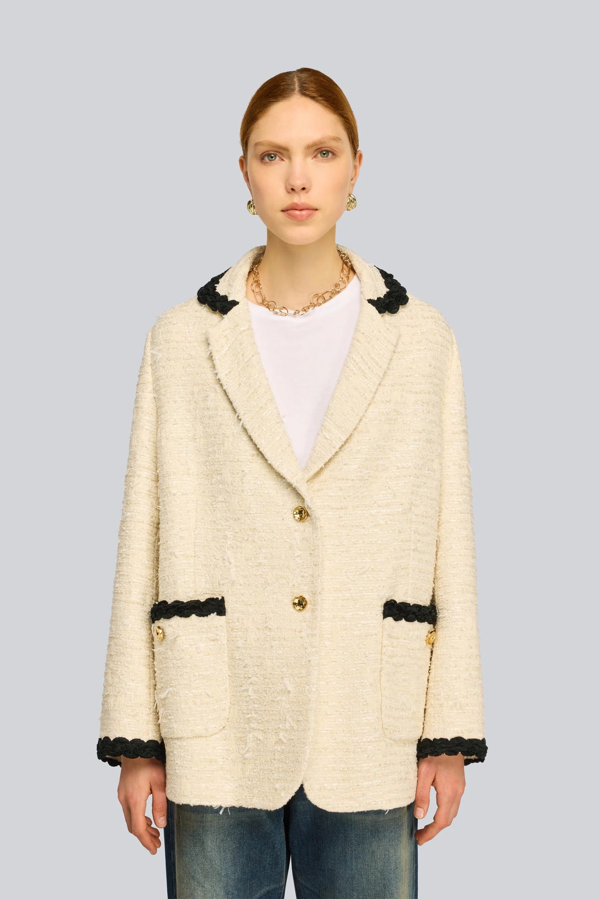 Semicouture Giacca Monopetto Olivia Donna Chanel Burro