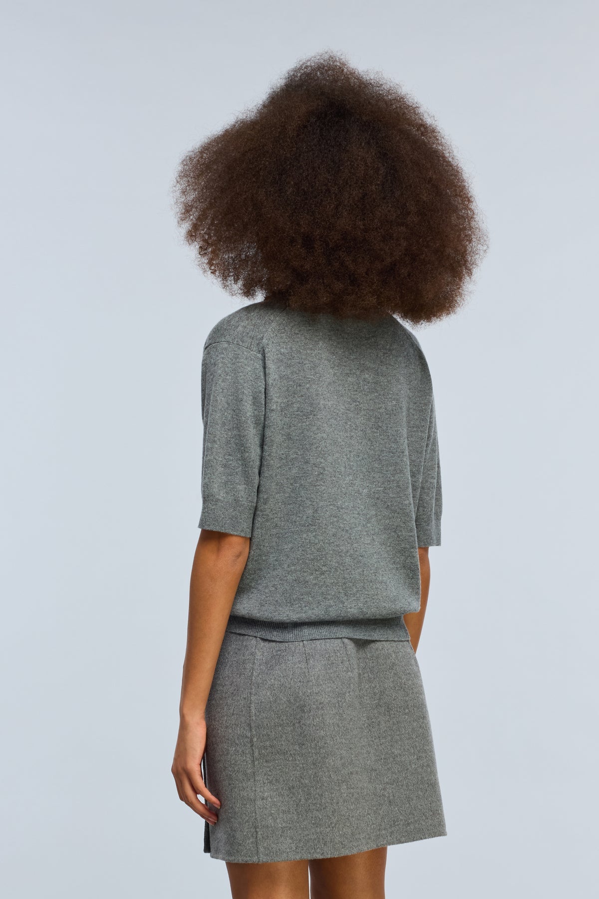 Semicouture Maglia Polo in Misto Cashmere Margy Donna Grigio