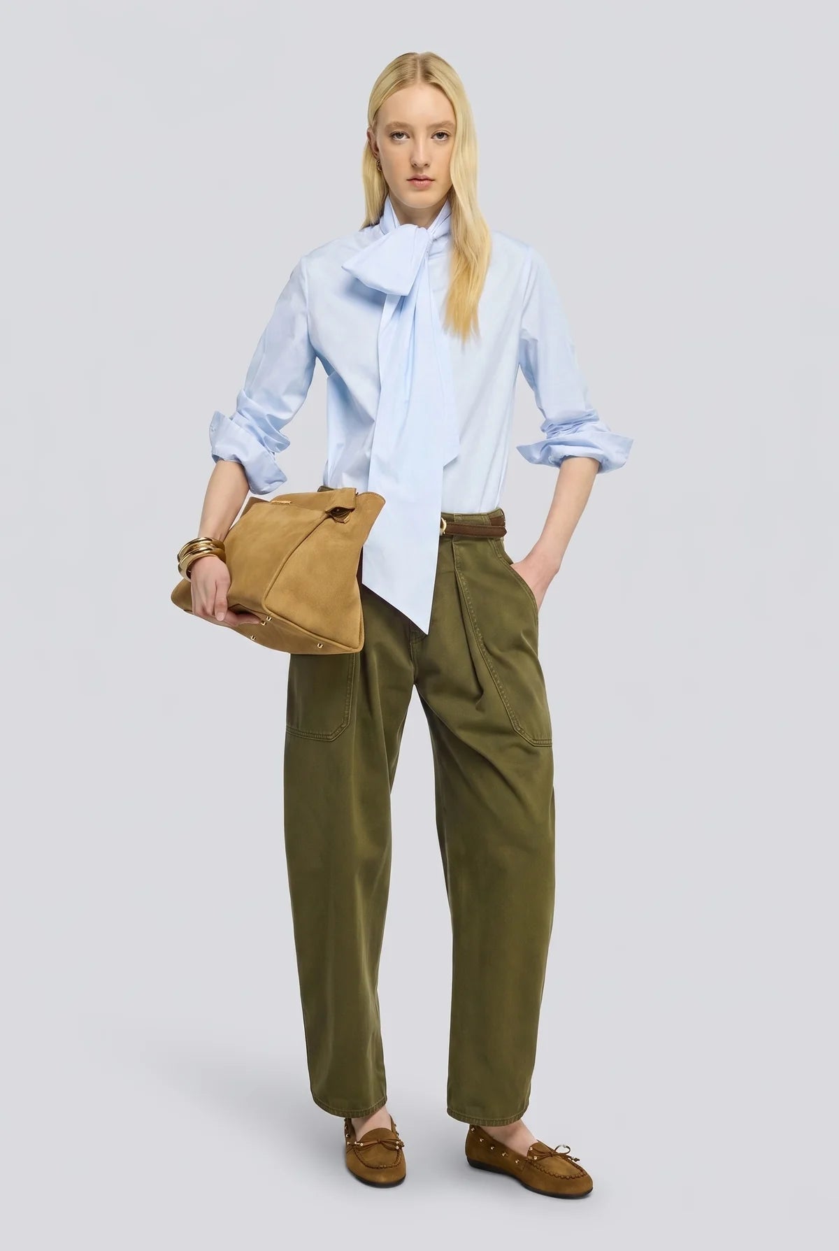 Semicouture Blusa in Cotone Rosaline Donna Azzurro Cielo