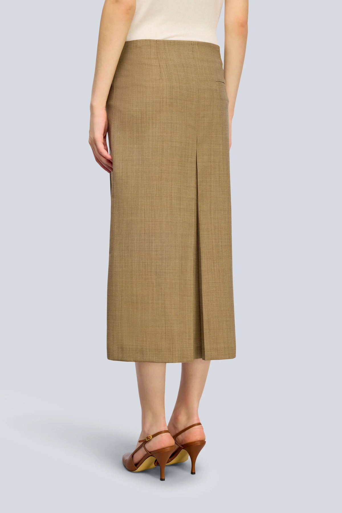 Semicouture Gonna in Lana Cressida Donna Check Sabbia