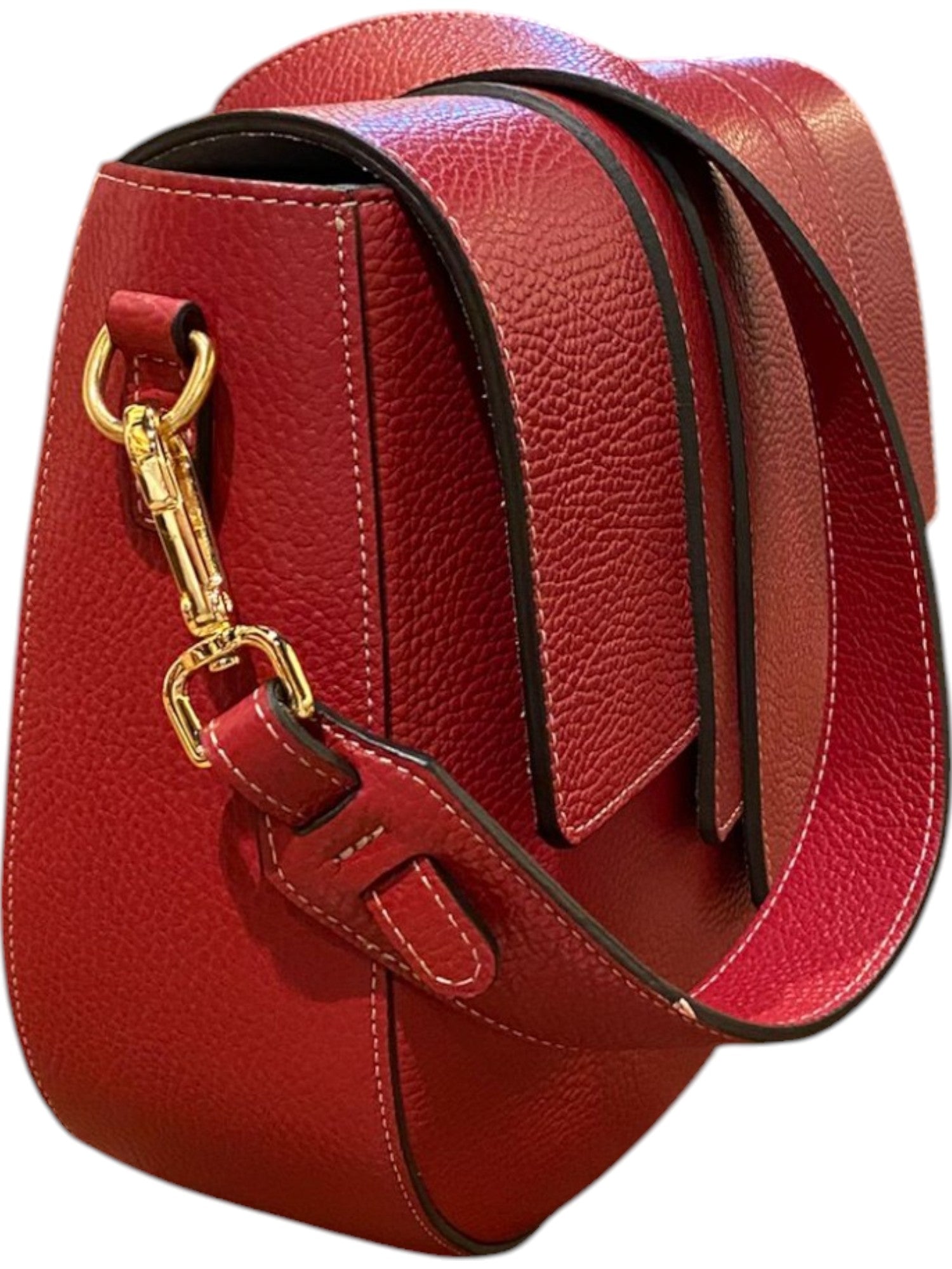 IoeF Borsa con Tracolla in Pelle Martellata Kim Rosso Amaranto