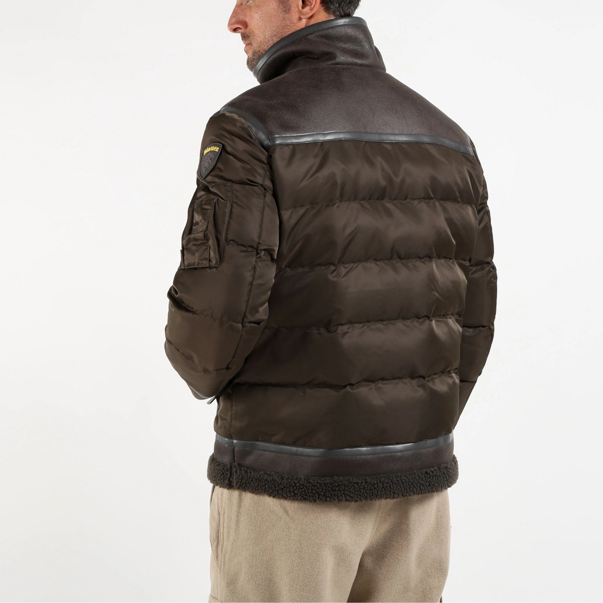 Blauer Giubbetto con Inserti in Montone Uomo Organ New Marrone