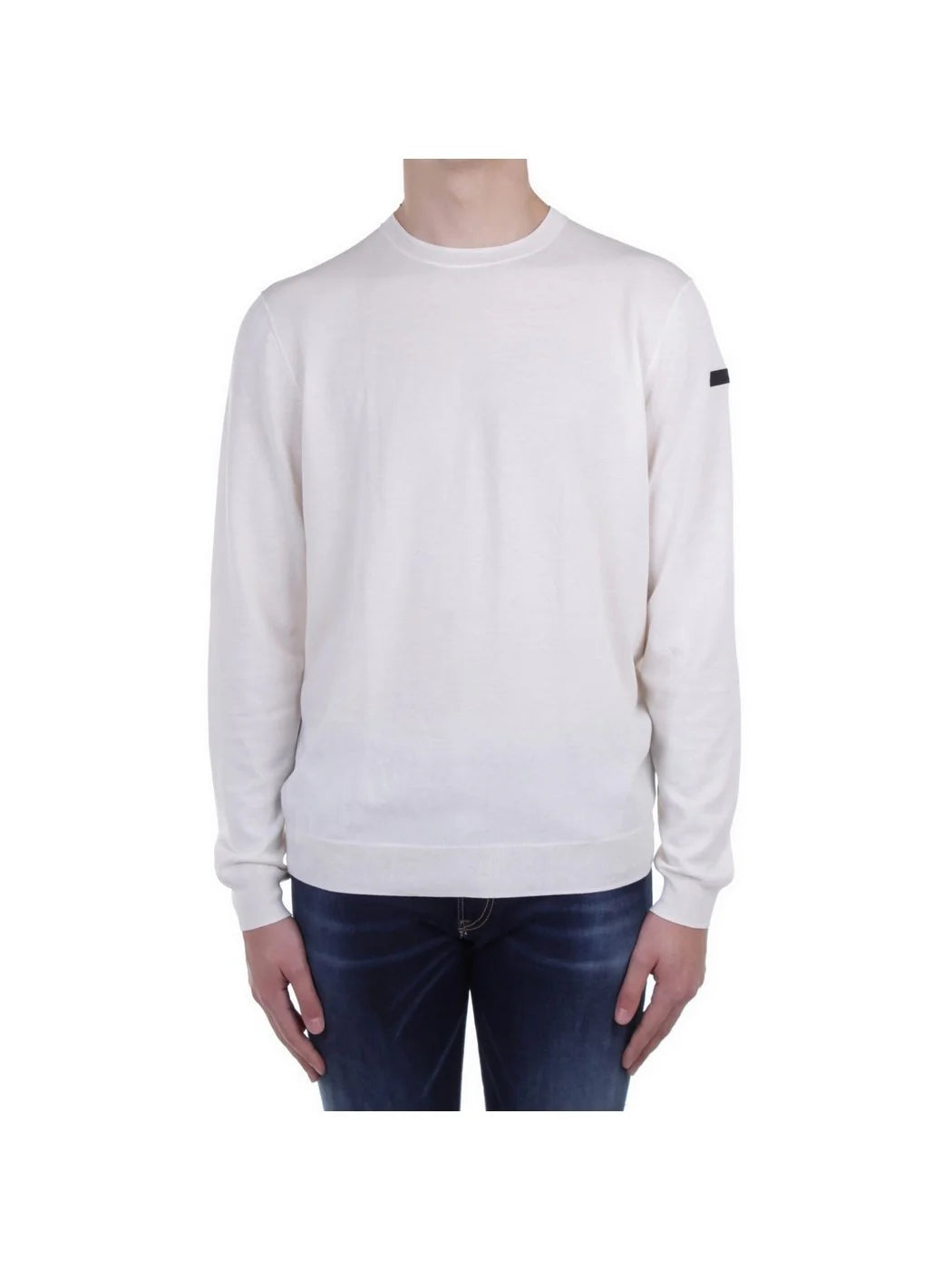 RRD Maglia Girocollo in Viscosa Uomo Intarzia Round Bianco