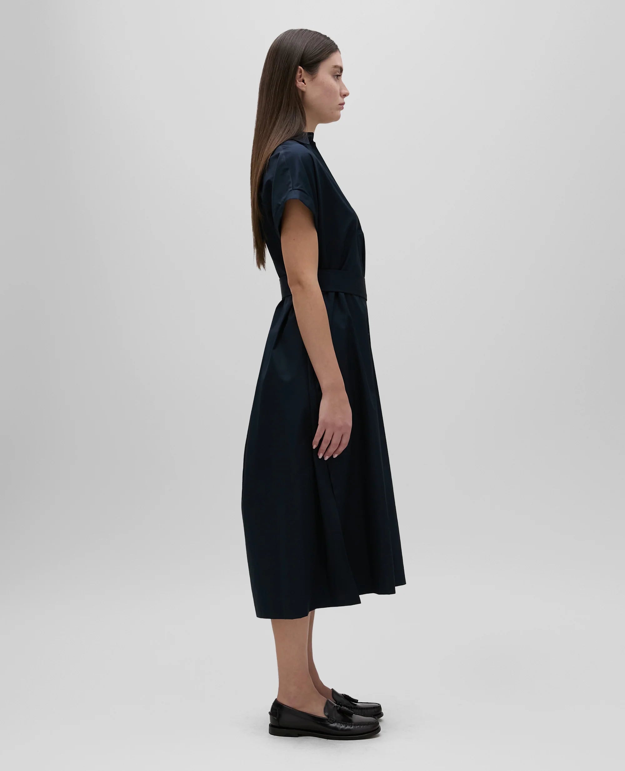 Aspesi Abito Lungo in Cotone Donna 2935 Blu Navy