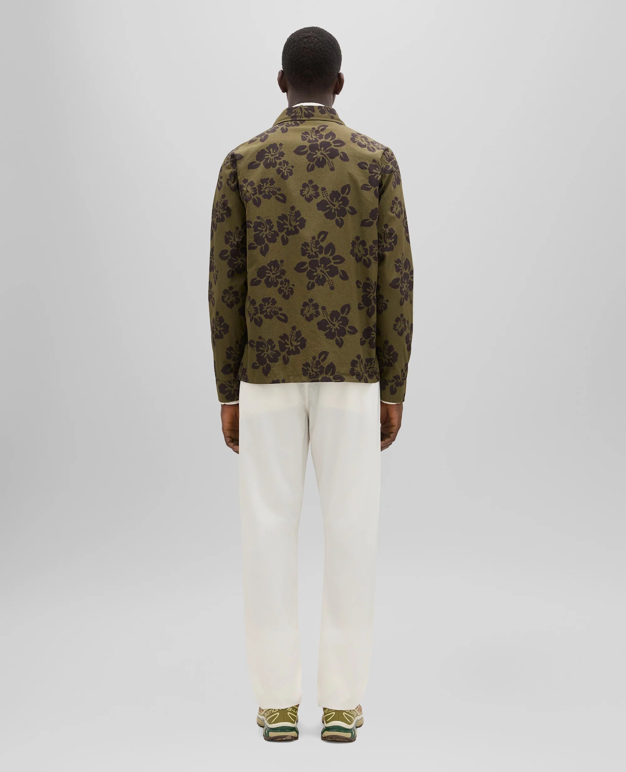 Aspesi Camicia in Cotone con Stampa Uomo Capa Fiore Militare