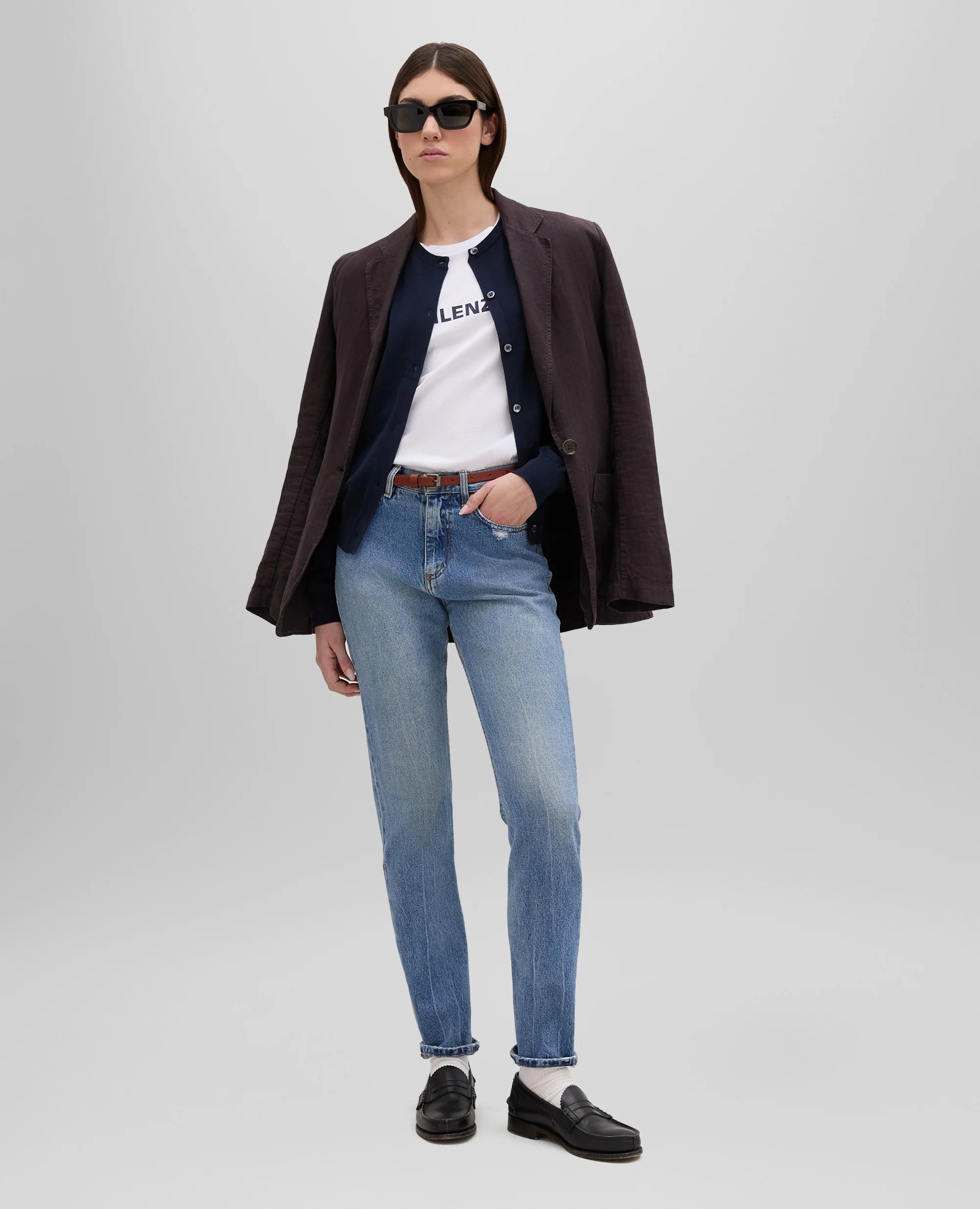Aspesi Cardigan Girocollo in Cotone Donna 3609 Blu Navy