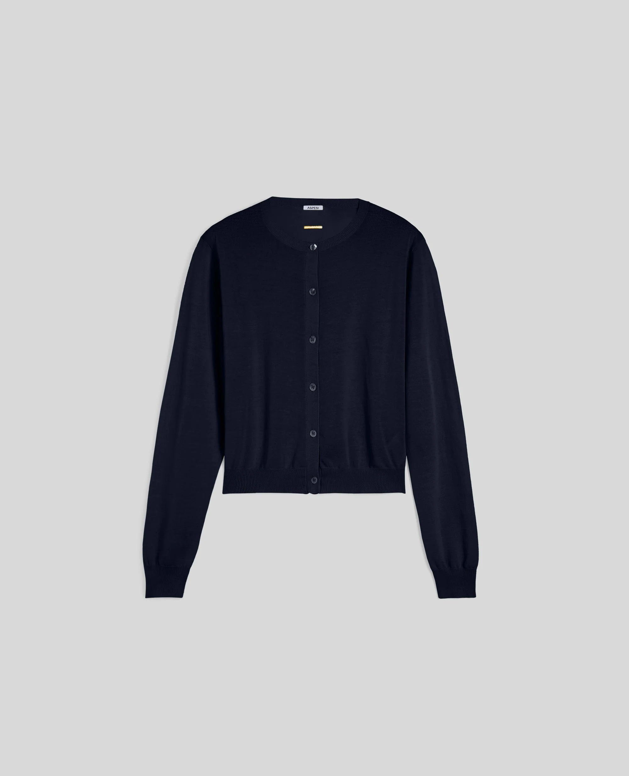 Aspesi Cardigan Girocollo in Cotone Donna 3609 Blu Navy