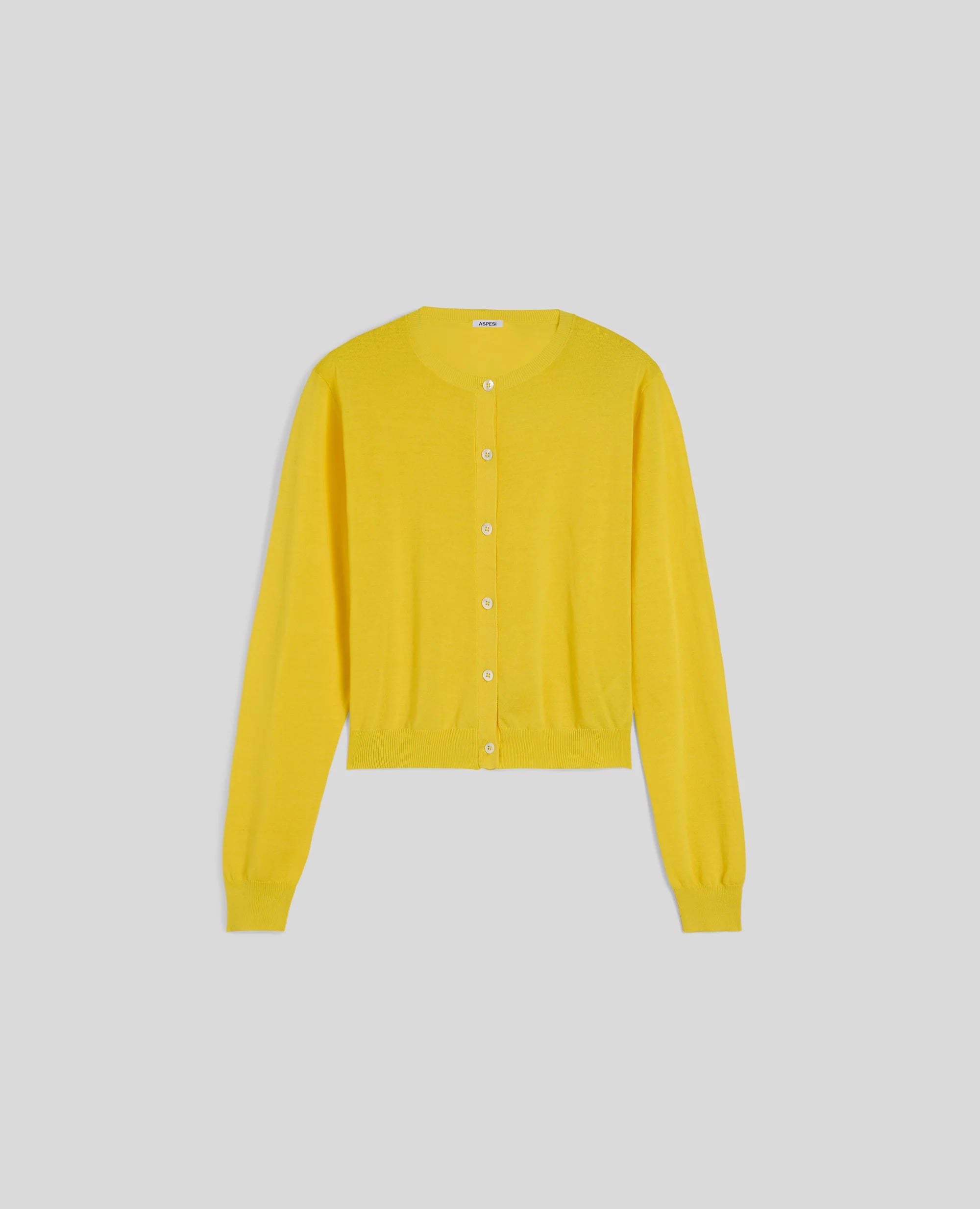 Aspesi Cardigan Girocollo in Cotone Donna 3609 Giallo