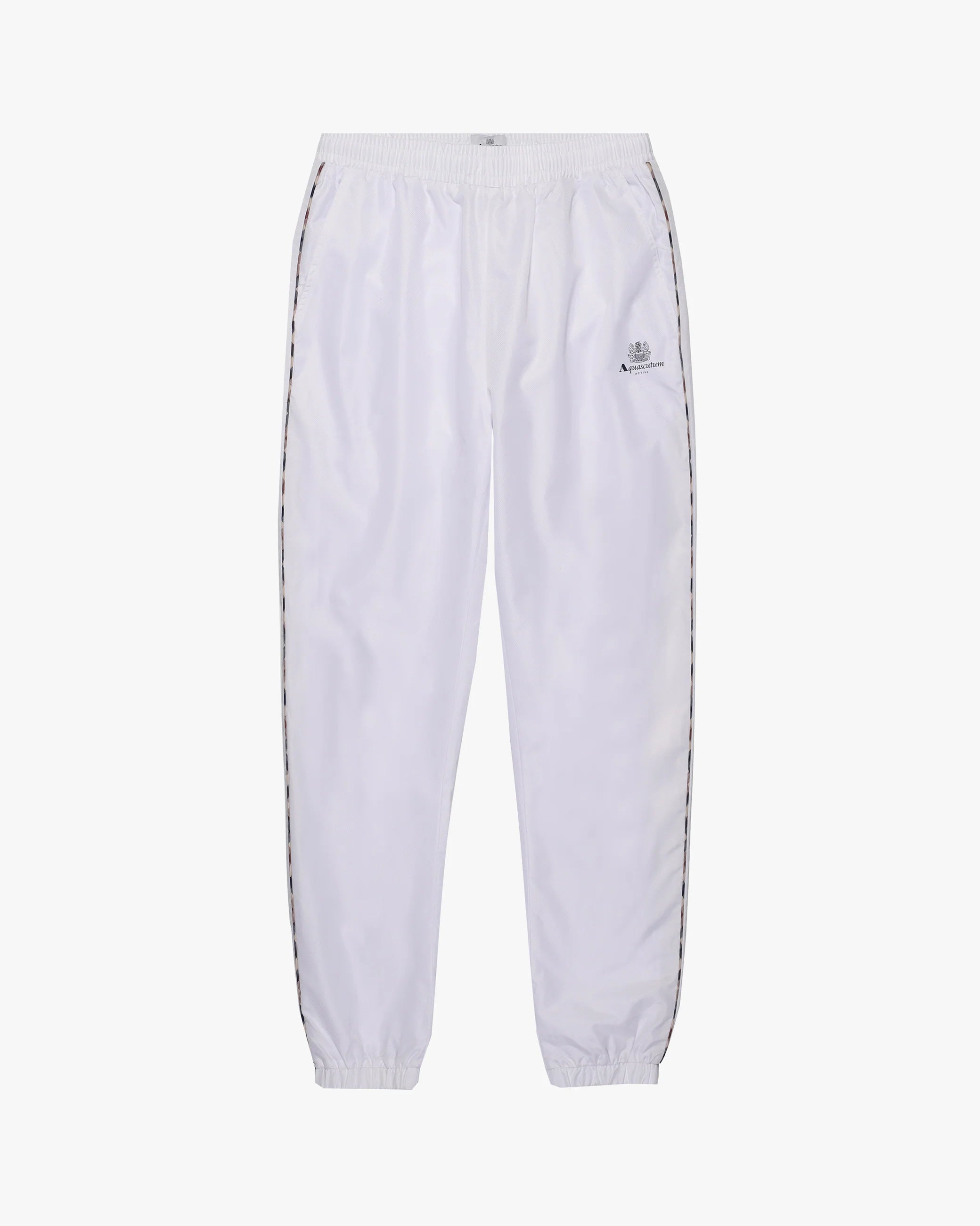 Aquascutum Pantalone Uomo Ripstop Piping Track Bianco