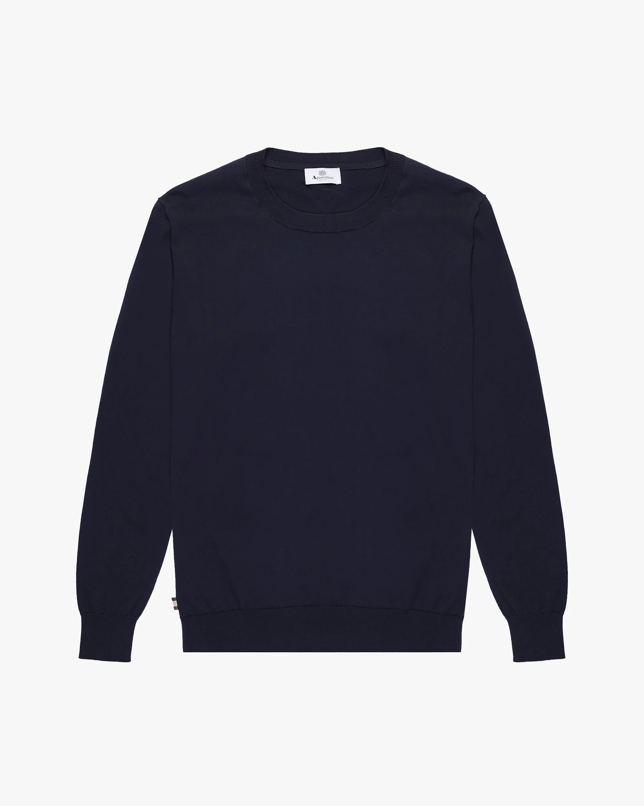 Aquascutum Maglia in Cotone Uomo Patches Sweater Blu Navy