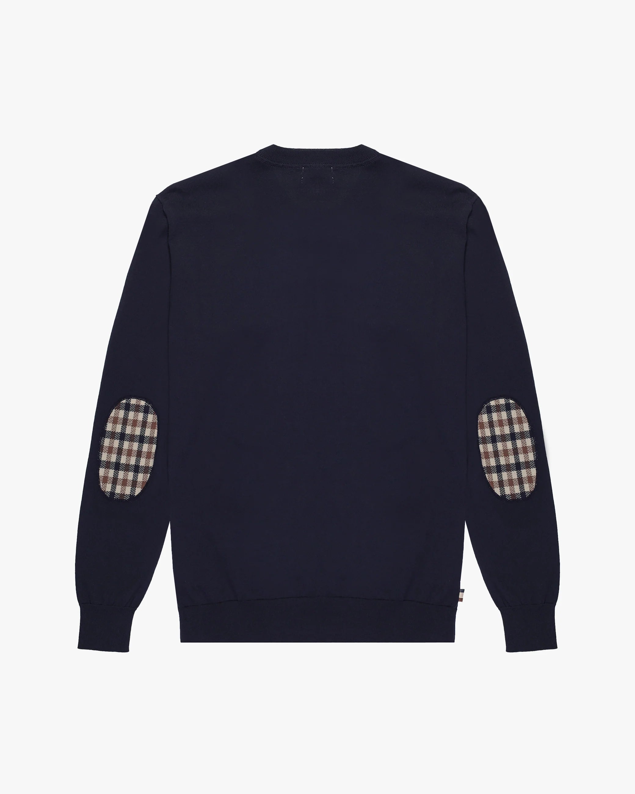 Aquascutum Cardigan in Cotone Uomo Patches Blu Navy