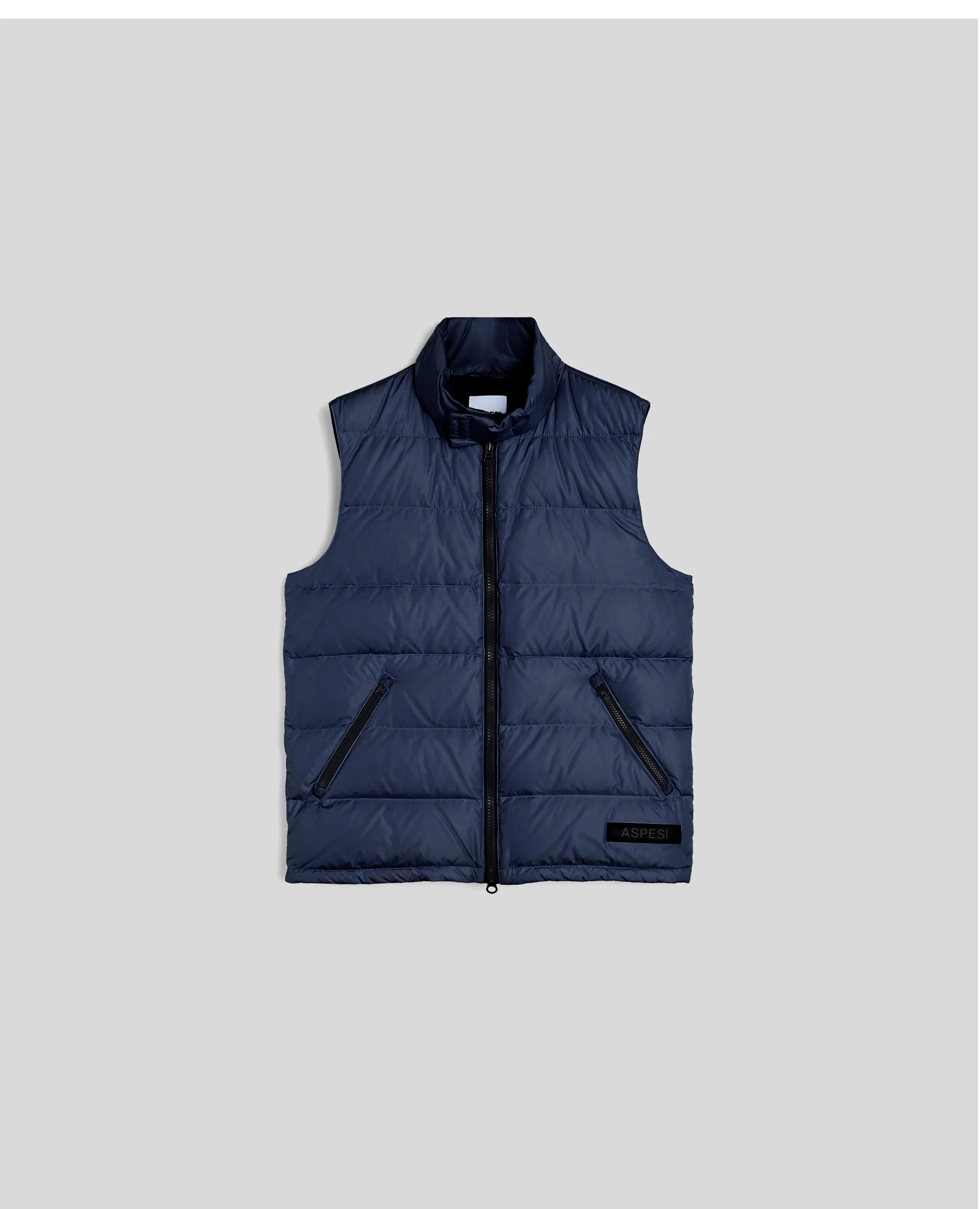 Aspesi Gilet Piuma Smanicato Uomo Slim Re Blu
