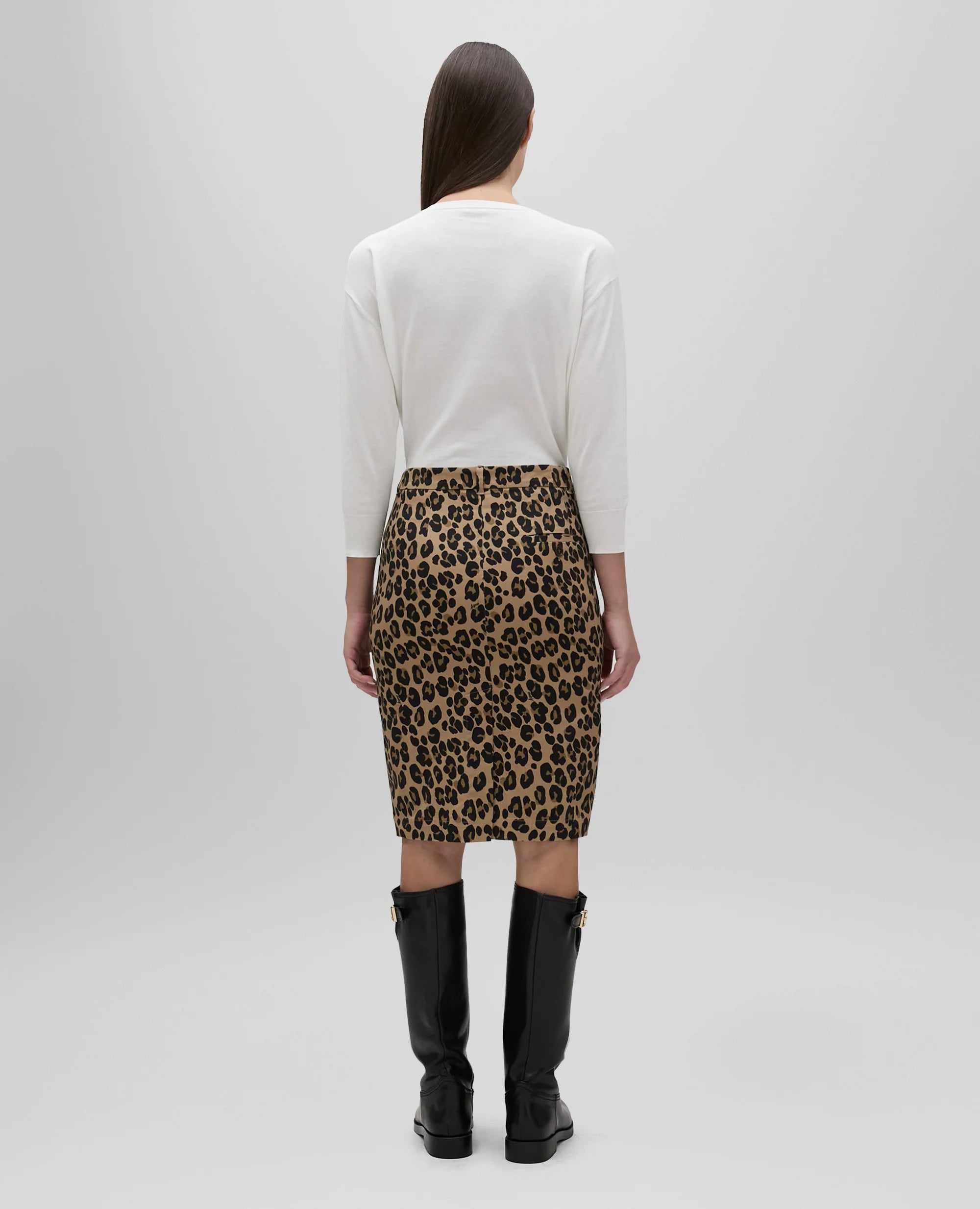 Aspesi Gonna in Cotone con Stampa Leopardo Donna Maculato