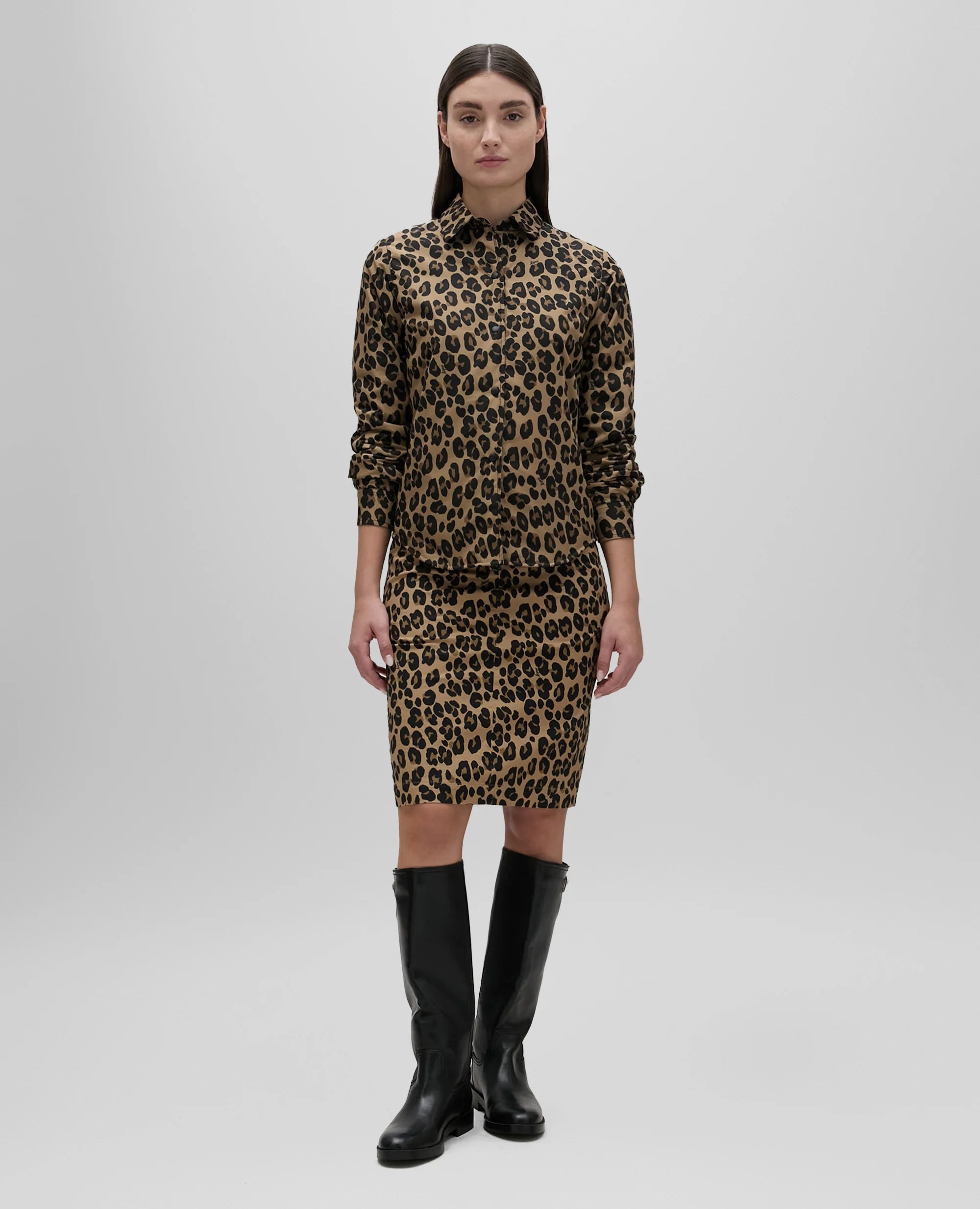 Aspesi Gonna in Cotone con Stampa Leopardo Donna Maculato