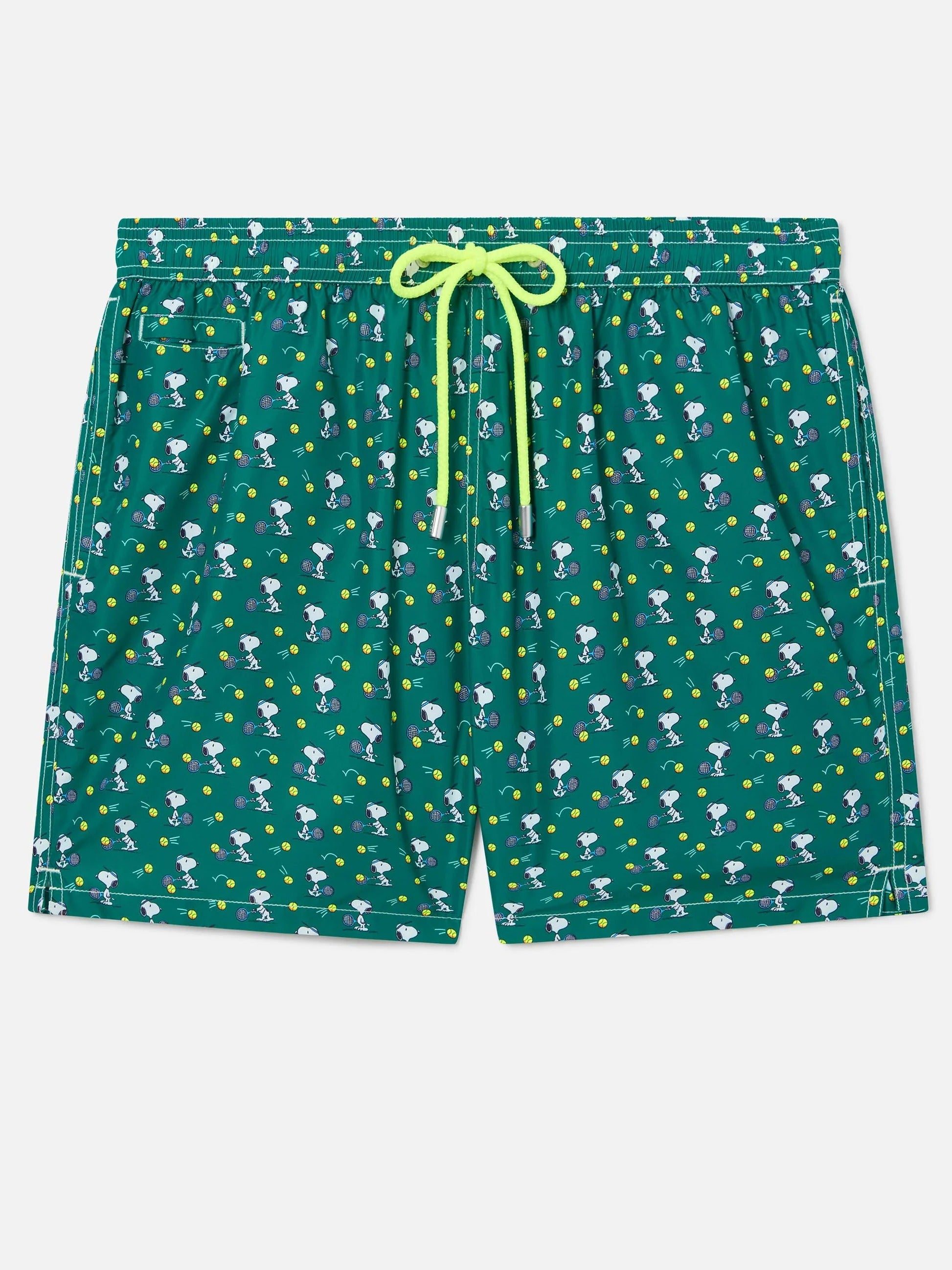 MC2 Saint Barth Costume a Pantaloncino Uomo Lighting Micro Fantasy Snoopy Tennis Verde
