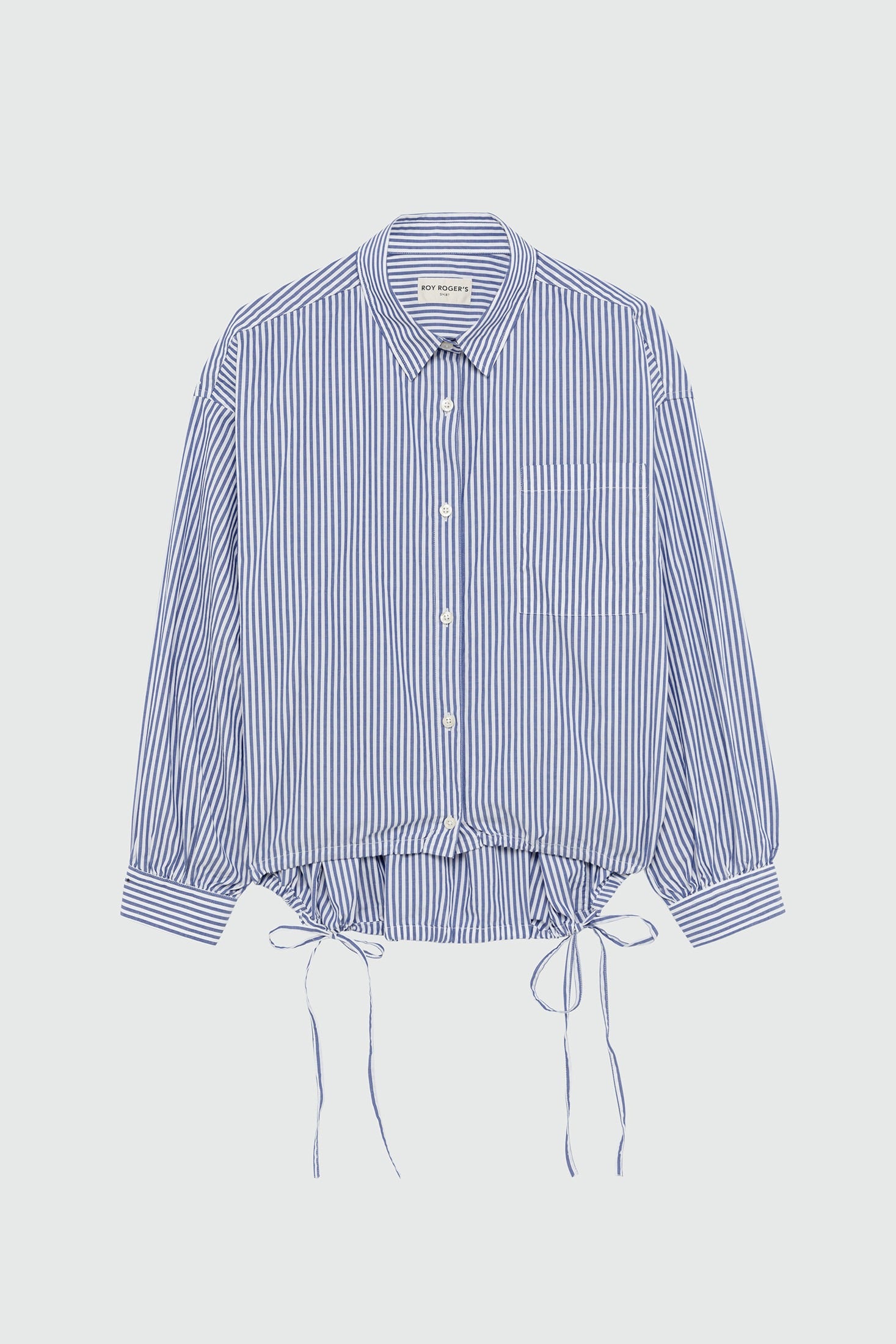 Roy Roger's Camicia in Popeline di Cotone Bloom Donna a Righe Bianco e Blu