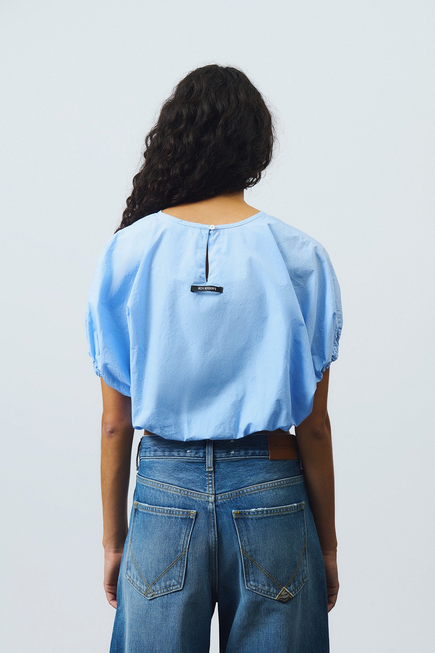 Roy Roger's Camicia in Popeline di Cotone Donna Azzurro