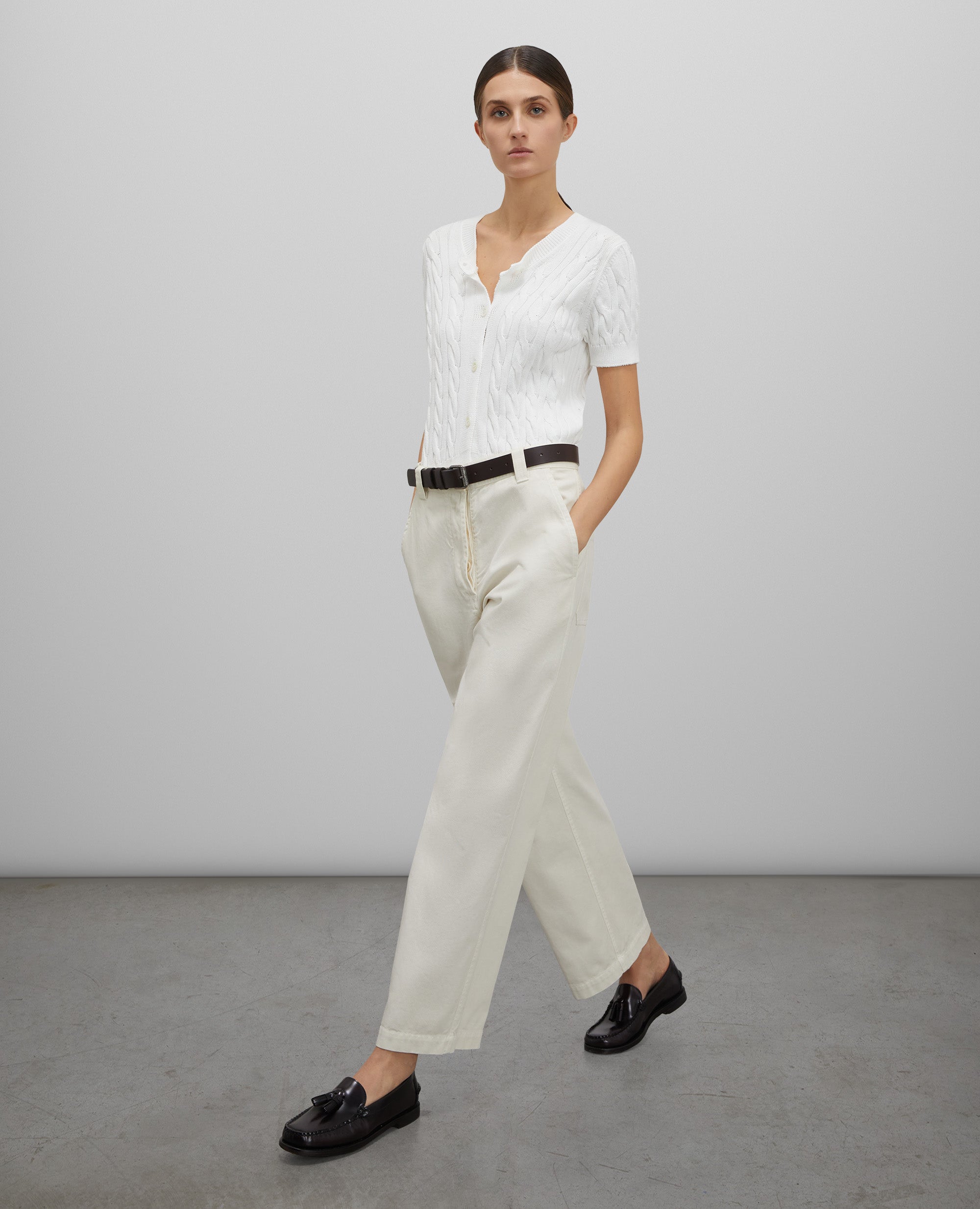 Aspesi Pantalone in Gabardina Donna Bianco
