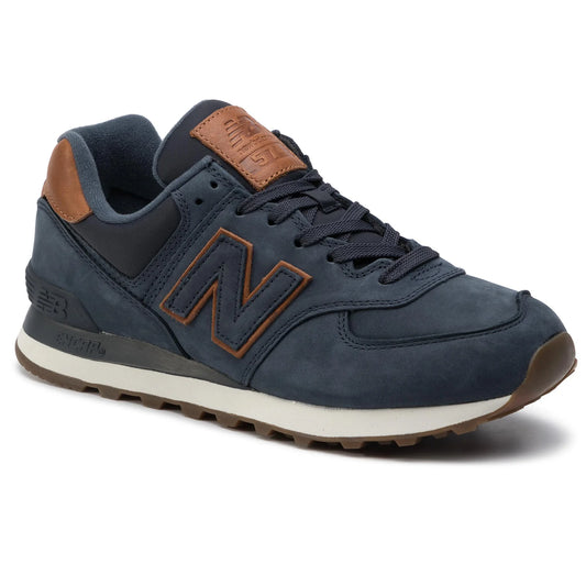 New Balance Sneakers in Pelle Nabuk Uomo ML574NBD Blu