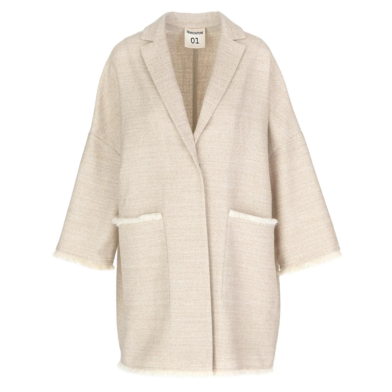 Semicouture Cappotto Sfoderato in Cotone Donna Beige e Oro