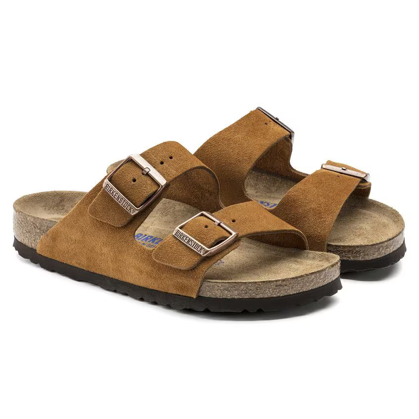 Birkenstock Sandalo Arizona in Pelle Scamosciata Donna Mink
