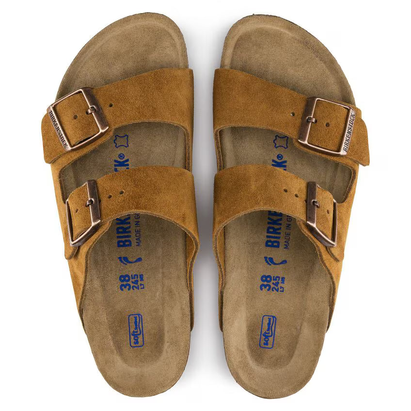 Birkenstock Sandalo Arizona in Pelle Scamosciata Donna Mink