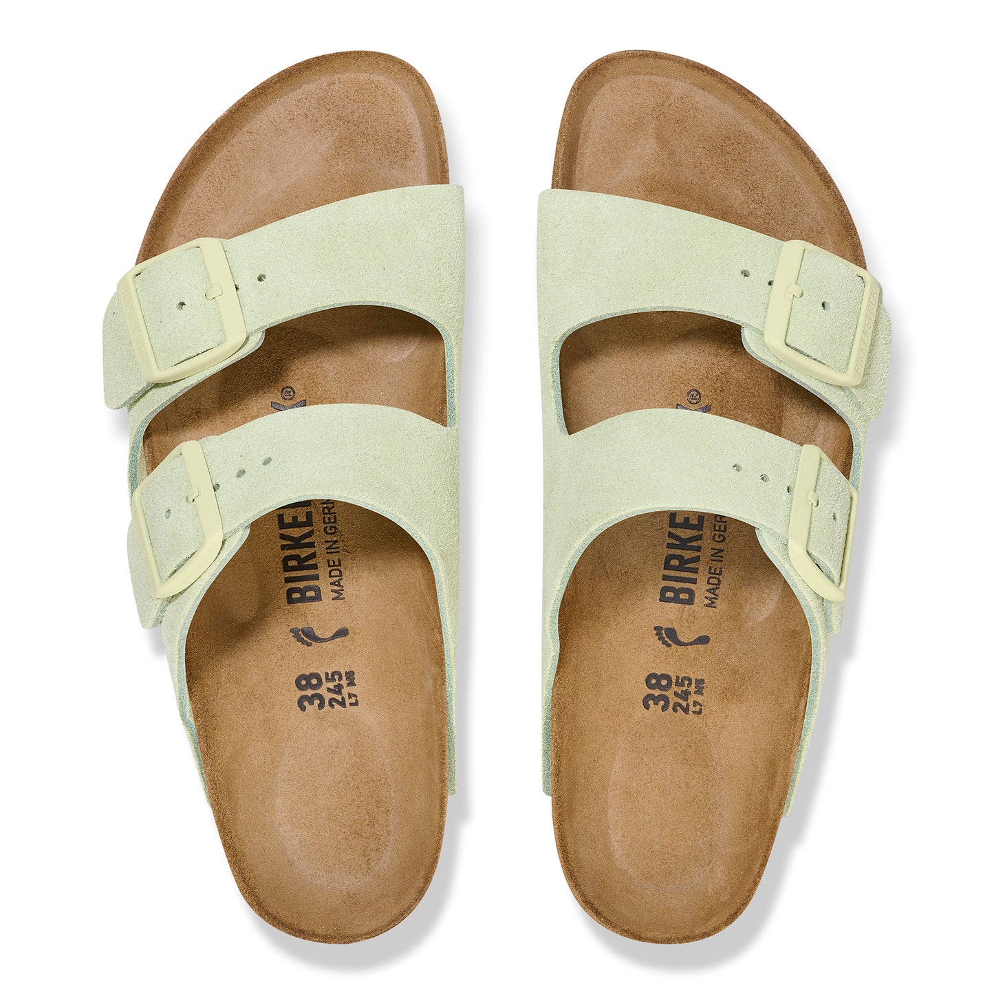 Birkenstock Ciabatta in Pelle Scamosciata Arizona Donna Lime