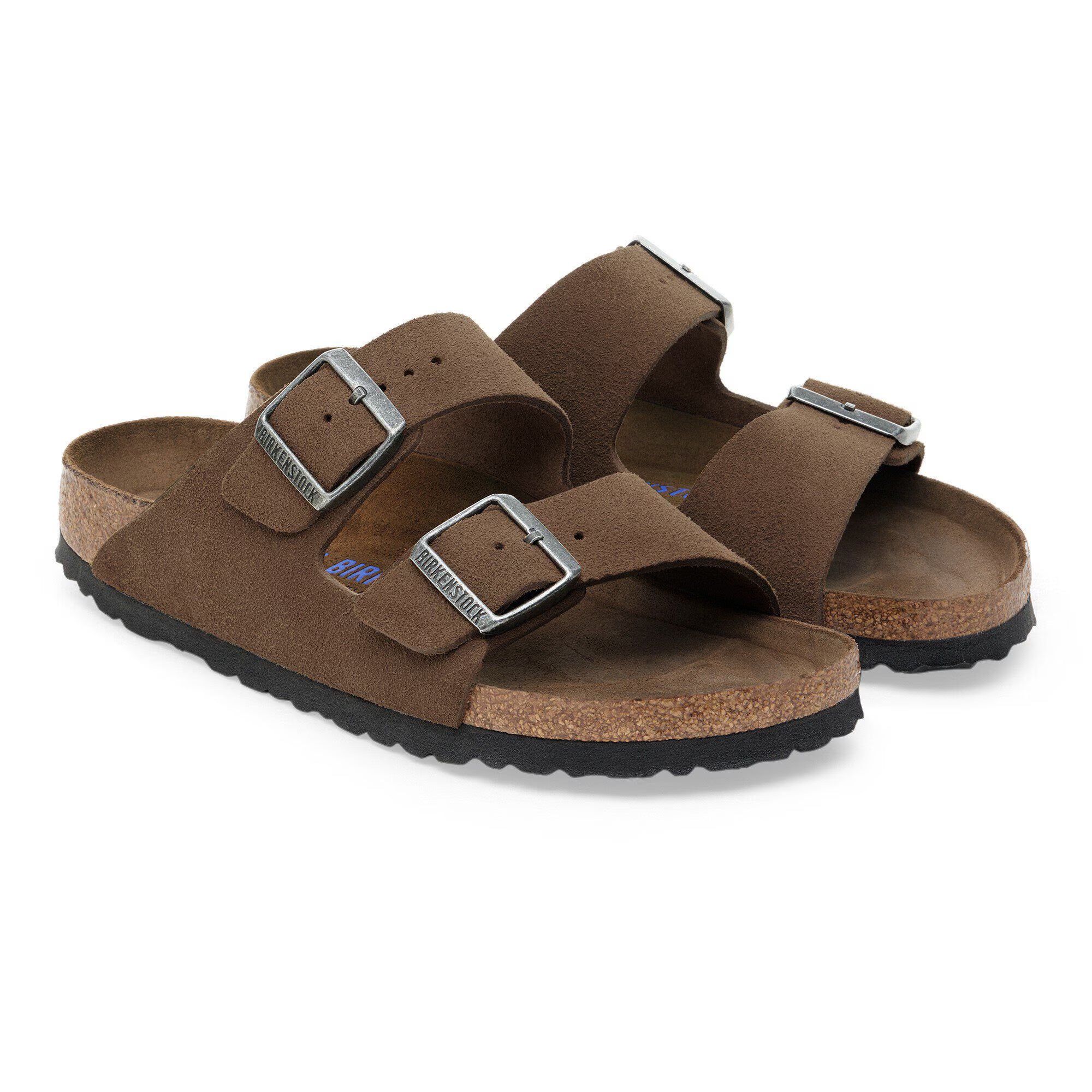 Birkenstock Sandalo in Pelle Scamosciata Arizona Donna Dark Tea Tonal