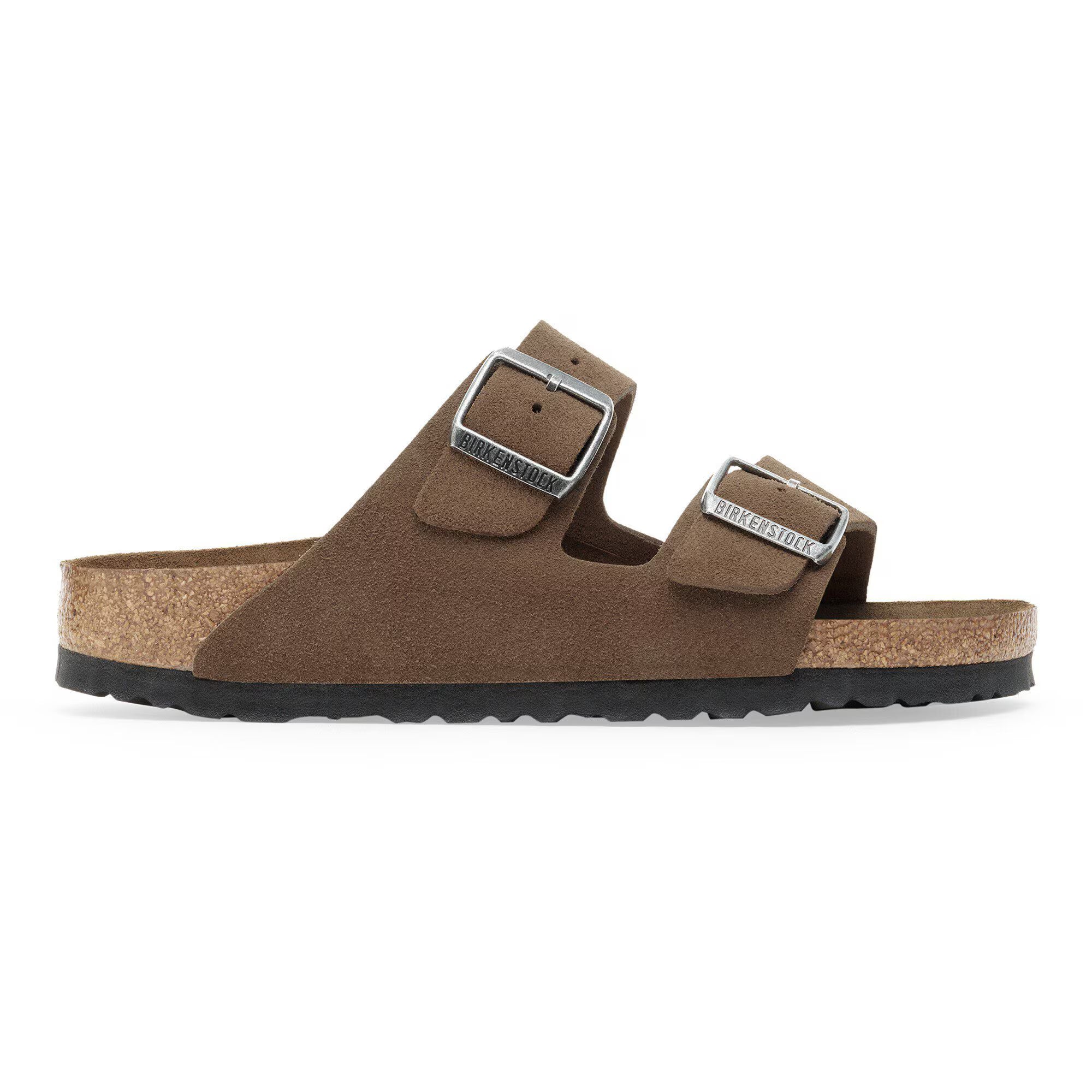 Birkenstock Sandalo in Pelle Scamosciata Arizona Donna Dark Tea Tonal