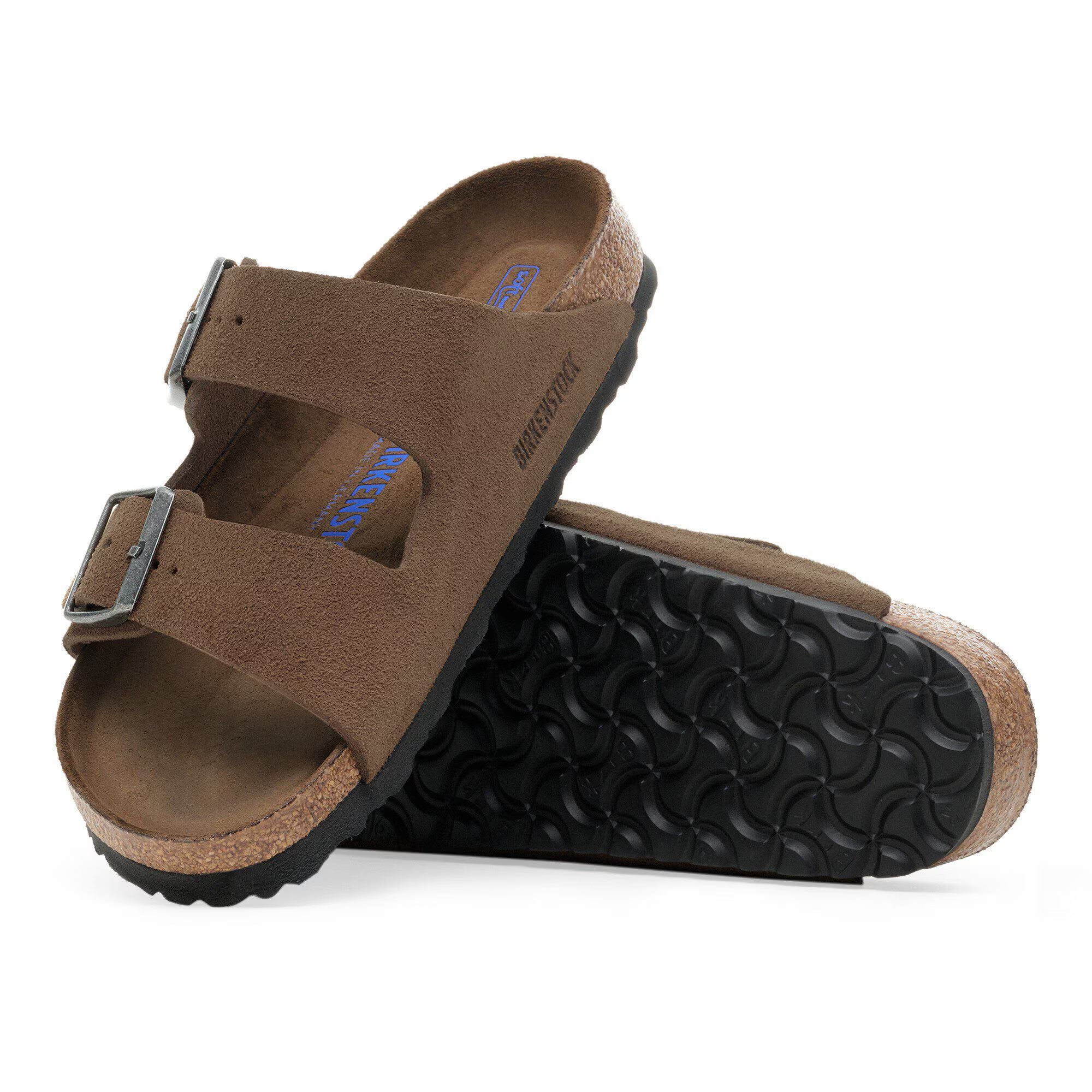 Birkenstock Sandalo in Pelle Scamosciata Arizona Donna Dark Tea Tonal