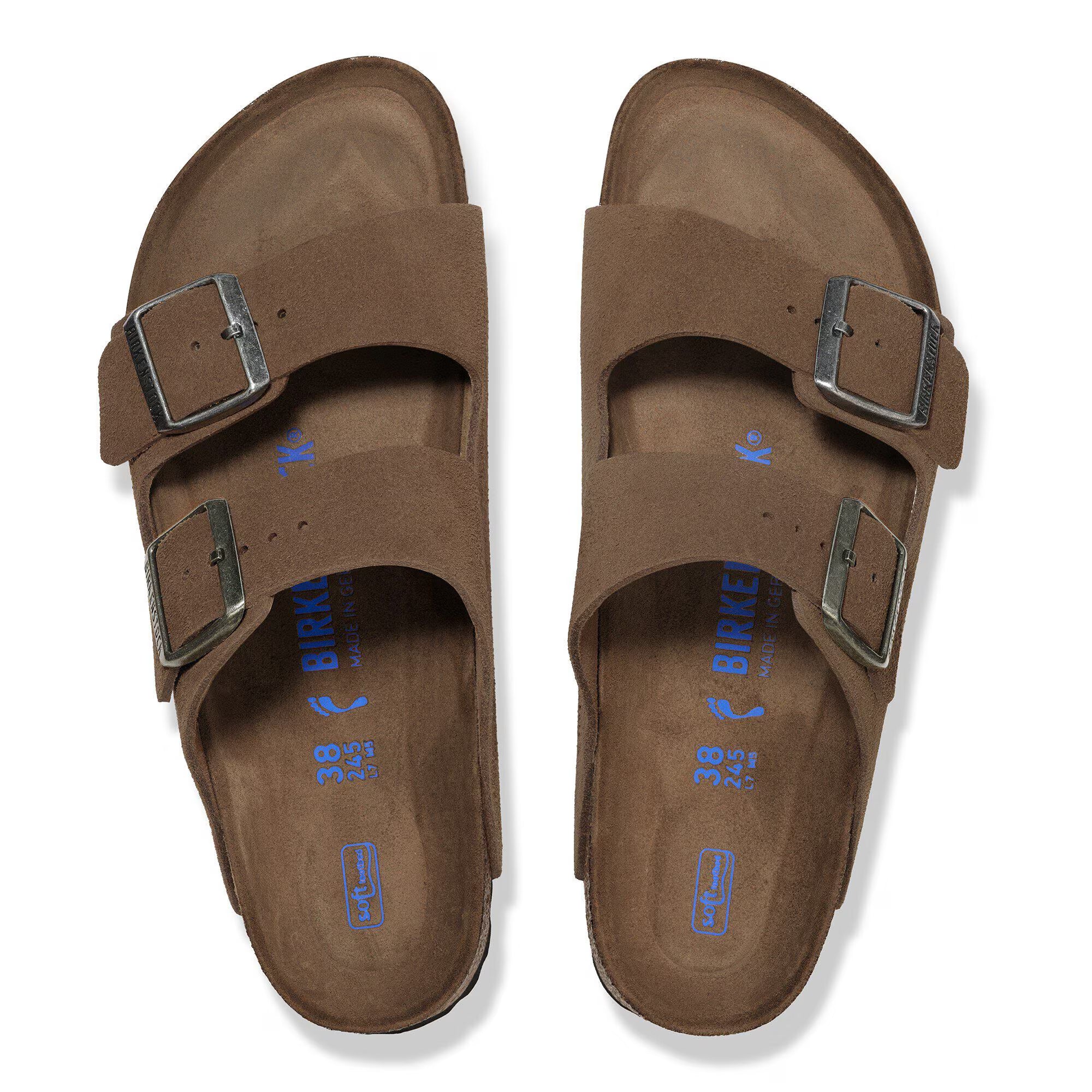 Birkenstock Sandalo in Pelle Scamosciata Arizona Donna Dark Tea Tonal