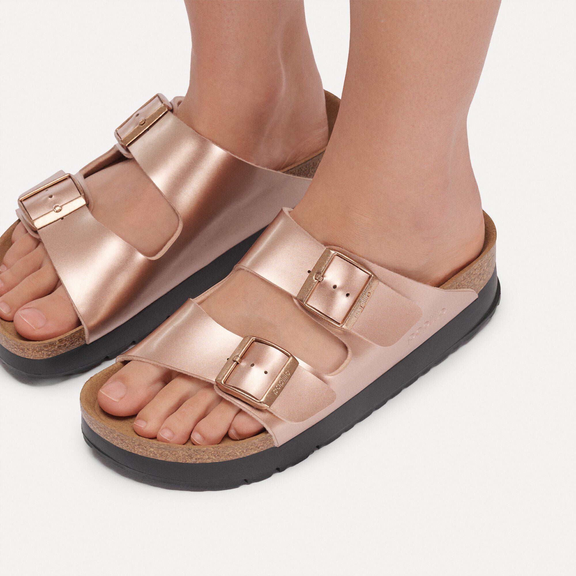 Birkenstock Sandalo Papillio Arizona Pap Flex Platform Donna Electric Metallic Copper