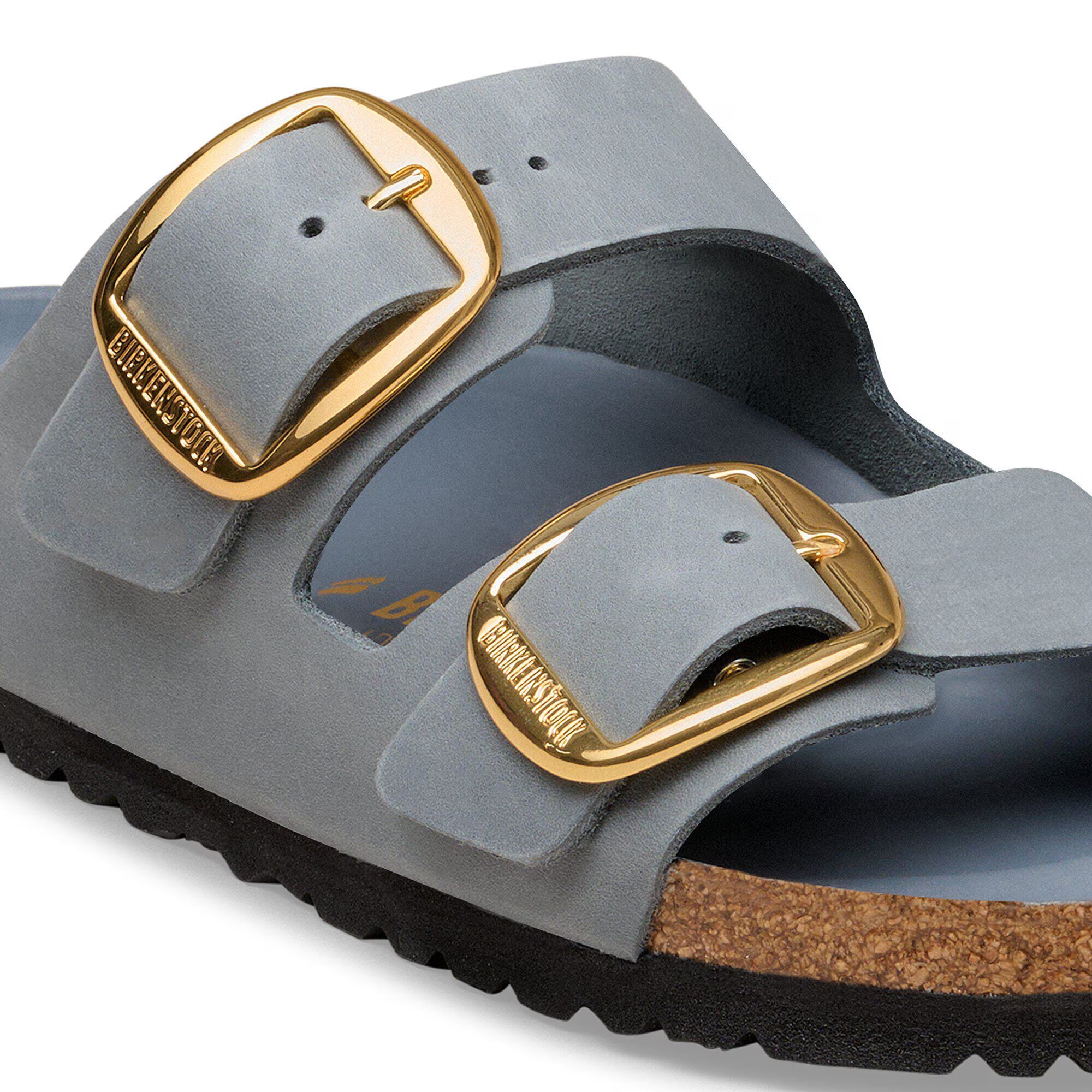 Birkenstock Sandalo in Pelle Oleata Arizona Big Buckle Donna Basalt Grey