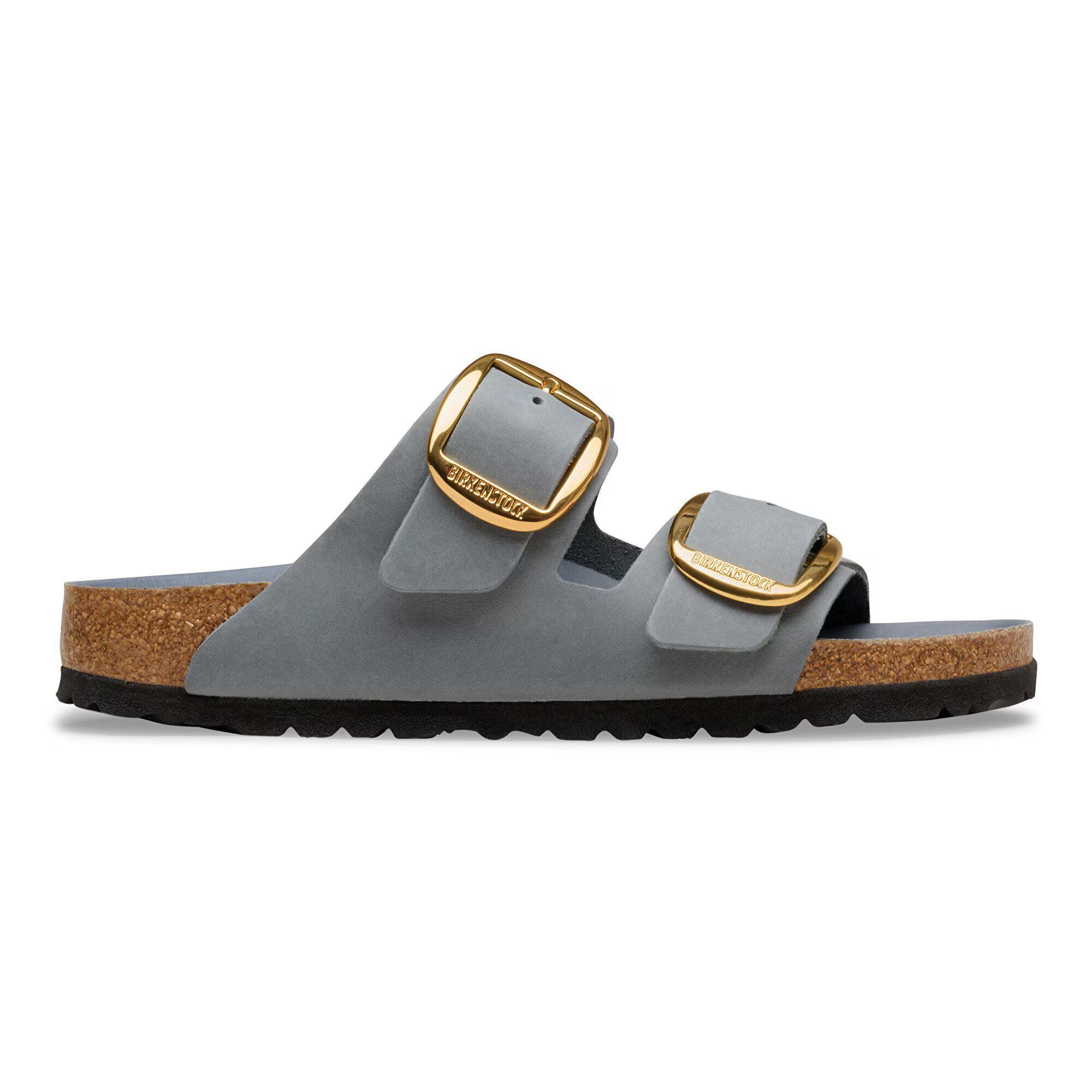 Birkenstock Sandalo in Pelle Oleata Arizona Big Buckle Donna Basalt Grey