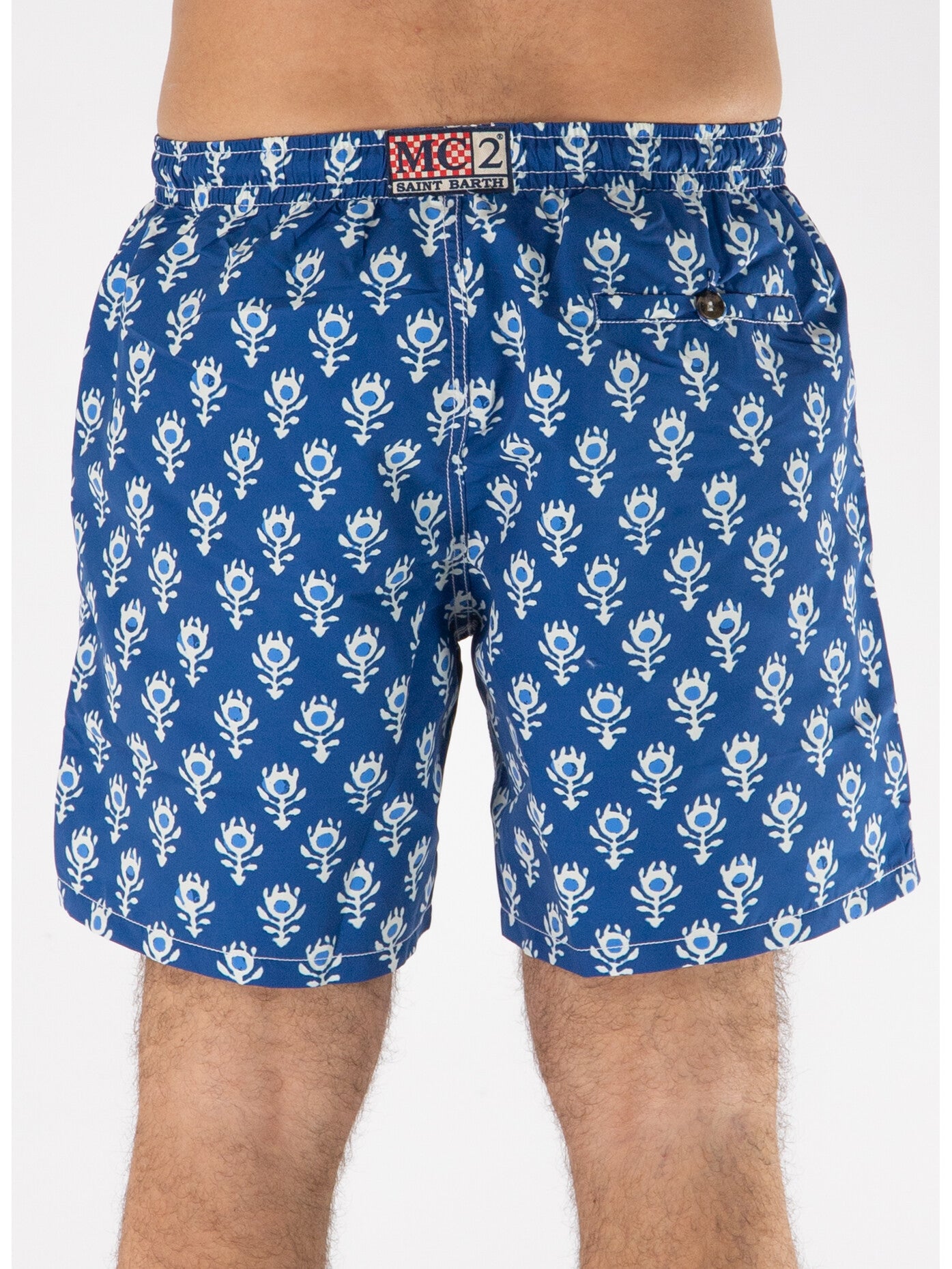 MC2 Sint Barth Costume a Pantaloncino Uomo Caprese Stampa Floreale Indigo