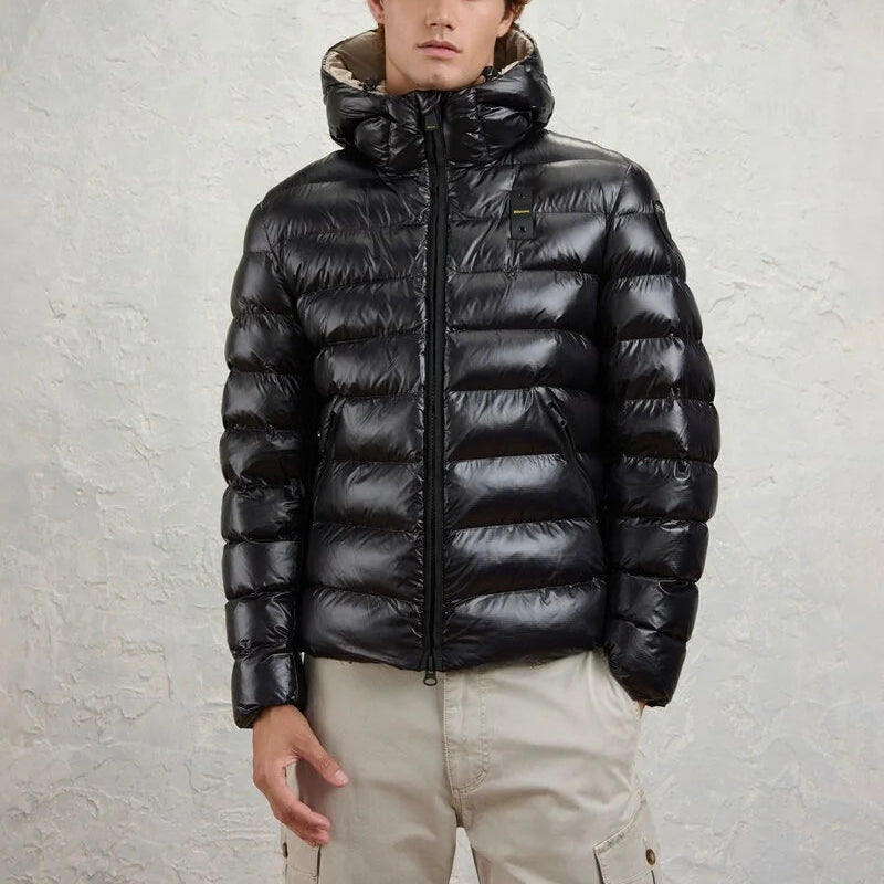 Blauer Giubbino Corto Imbottito in Ovatta Termica Adams Uomo Nero