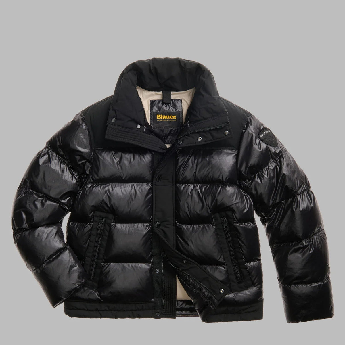 Blauer Giubbetto in Nylon e Taslan Uomo Perkins Nero