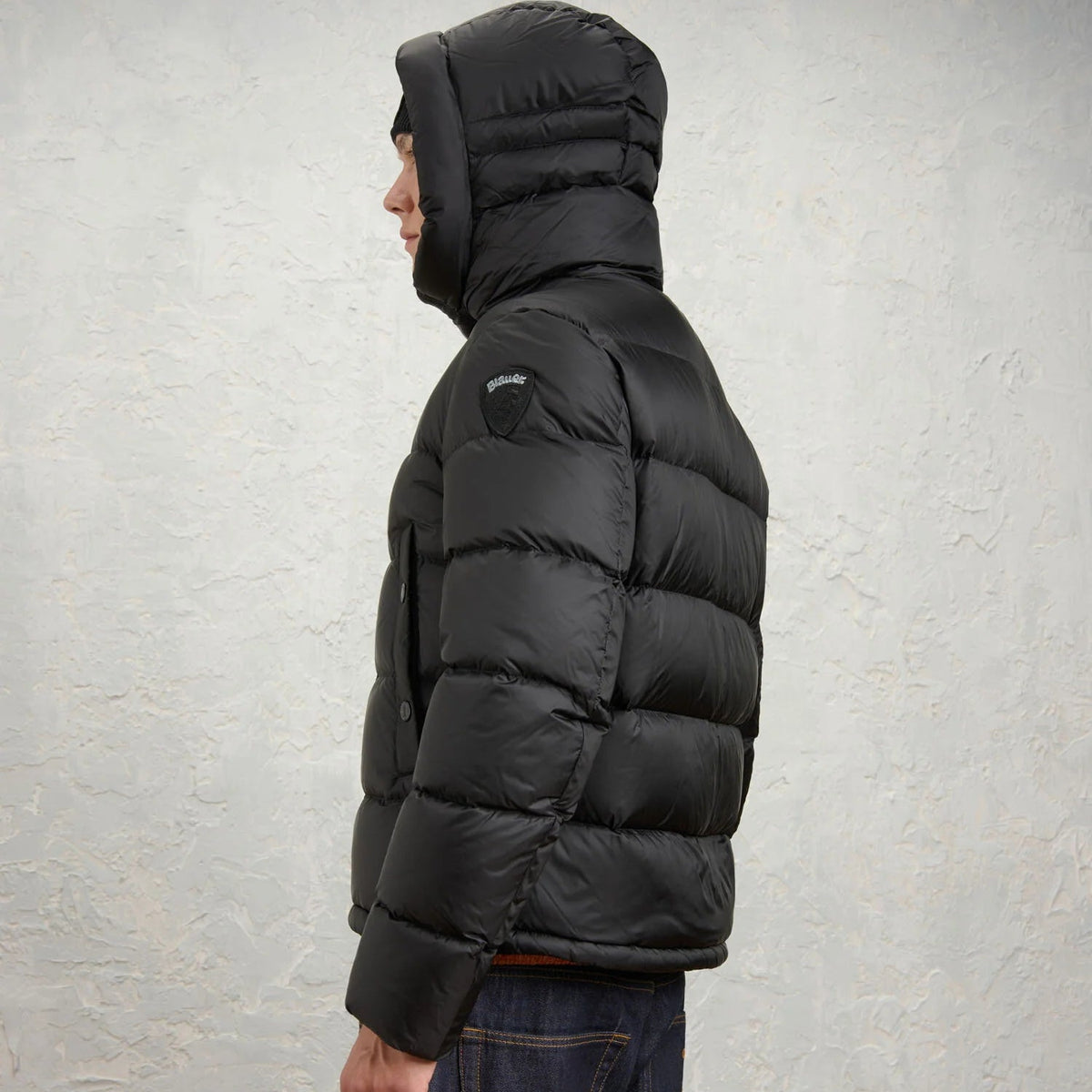 Blauer Piumino Trapuntato Uomo Clipper Nero interno Lontra