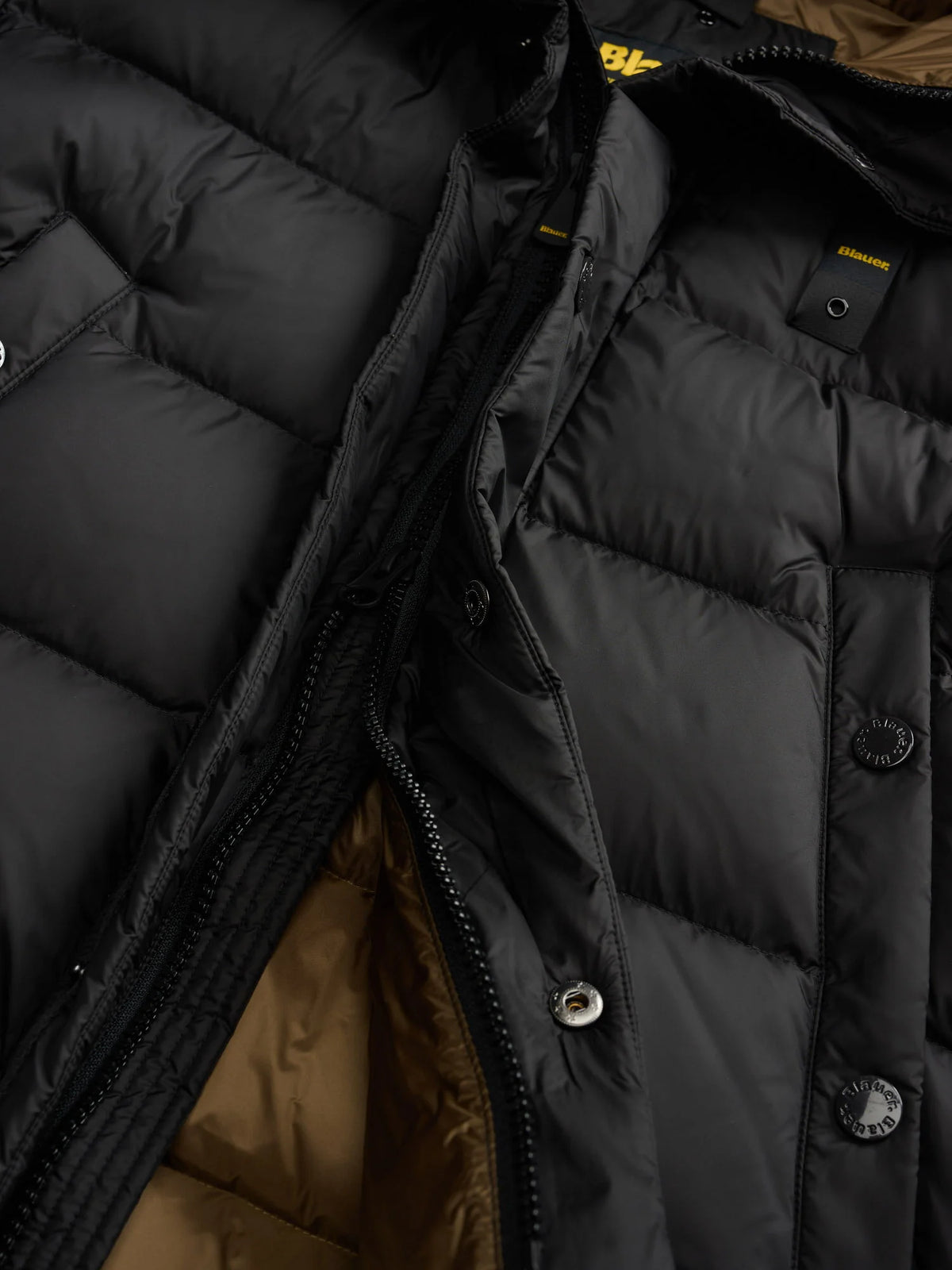 Blauer Piumino Trapuntato Uomo Clipper Nero interno Lontra