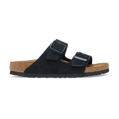 Birkenstock Ciabatta in Pelle Scamosciata Arizona Donna Nero