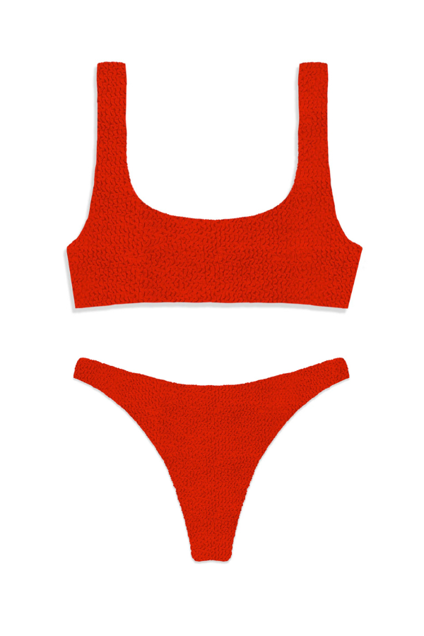 Mc2 Costume con Top a Bralette in Crinkle Naima Naomi Donna Rosso